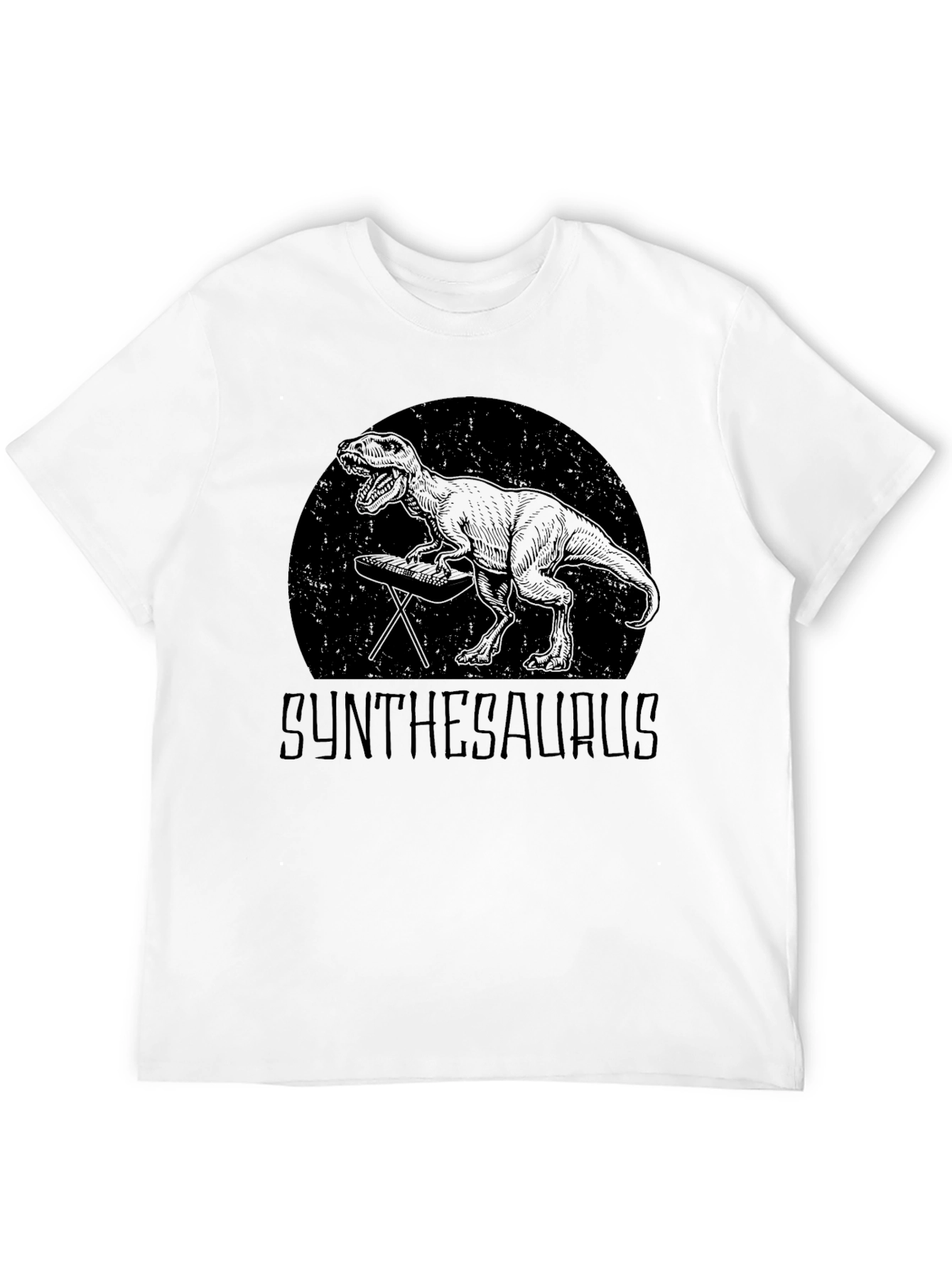 Black Synthesaurus T-Shirt - Dinosaur DJ Graphic Tee view 12