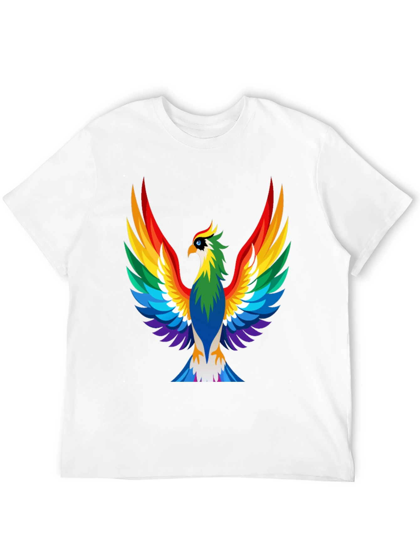 Black Rainbow Phoenix Graphic Tee - Bold Black Shirt view 12