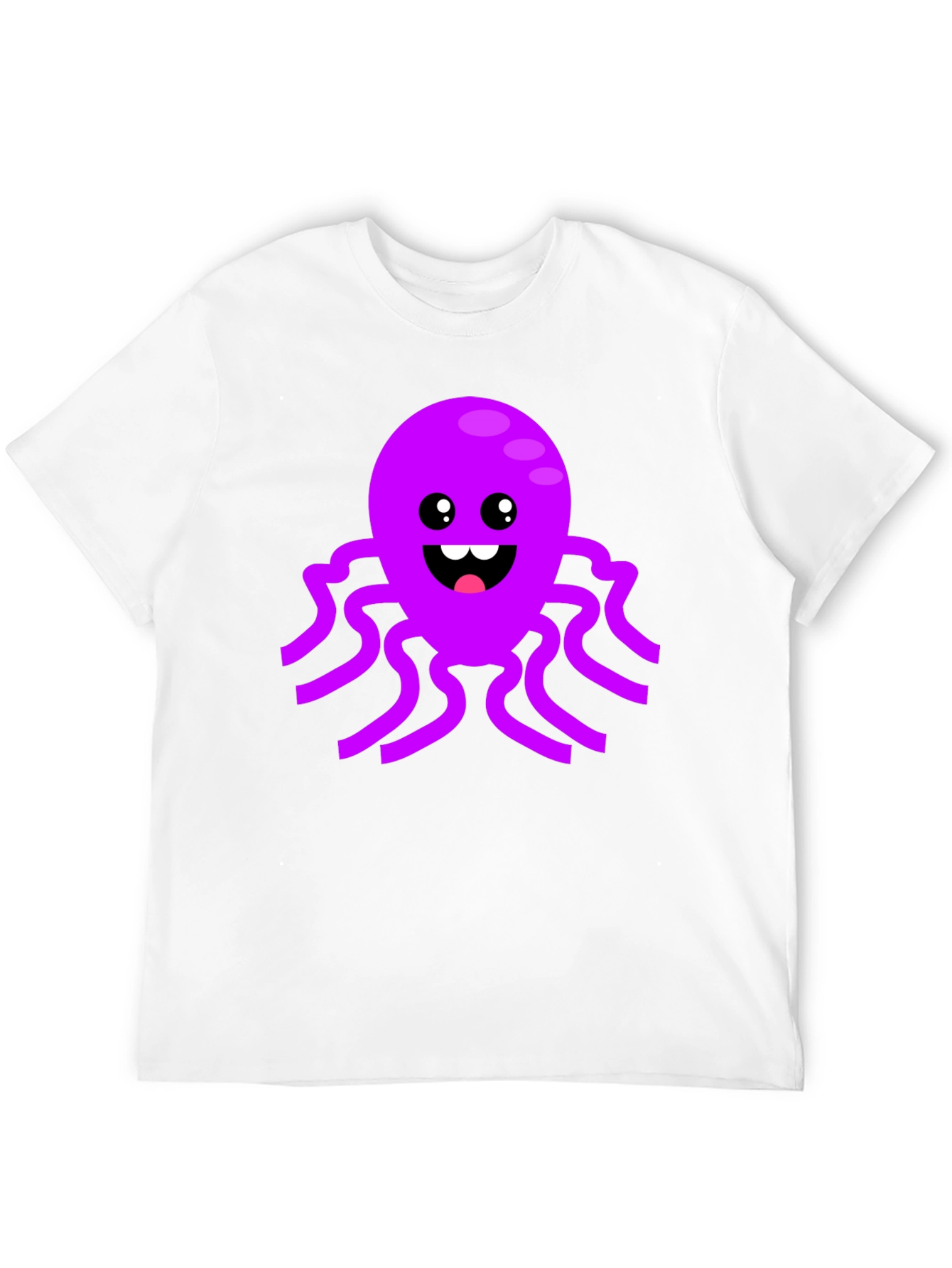 Black Cute Octopus Graphic Tee - Black Cotton T-Shirt view 12