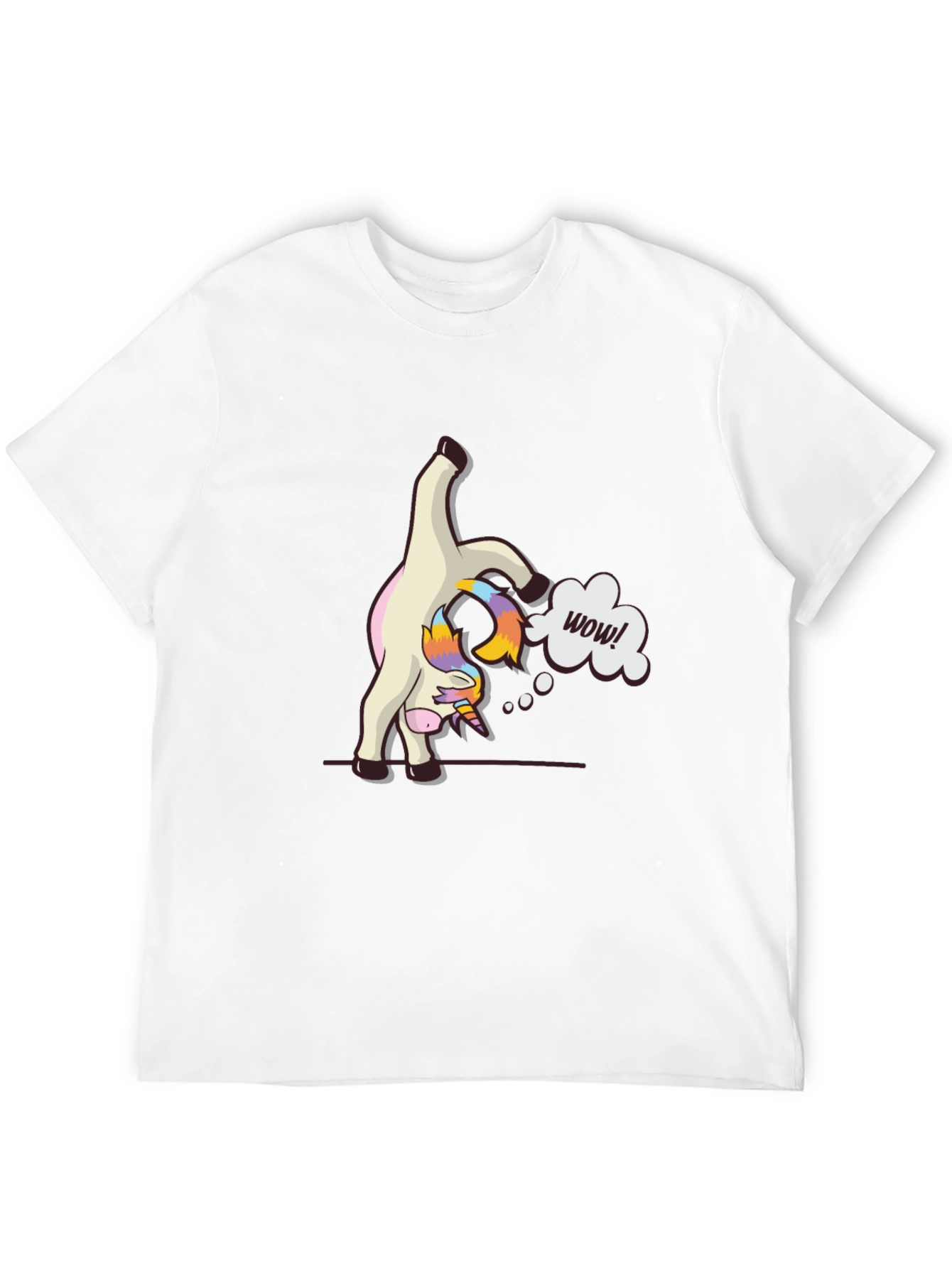 Black Funny Unicorn Yoga Pose Black T-Shirt view 12