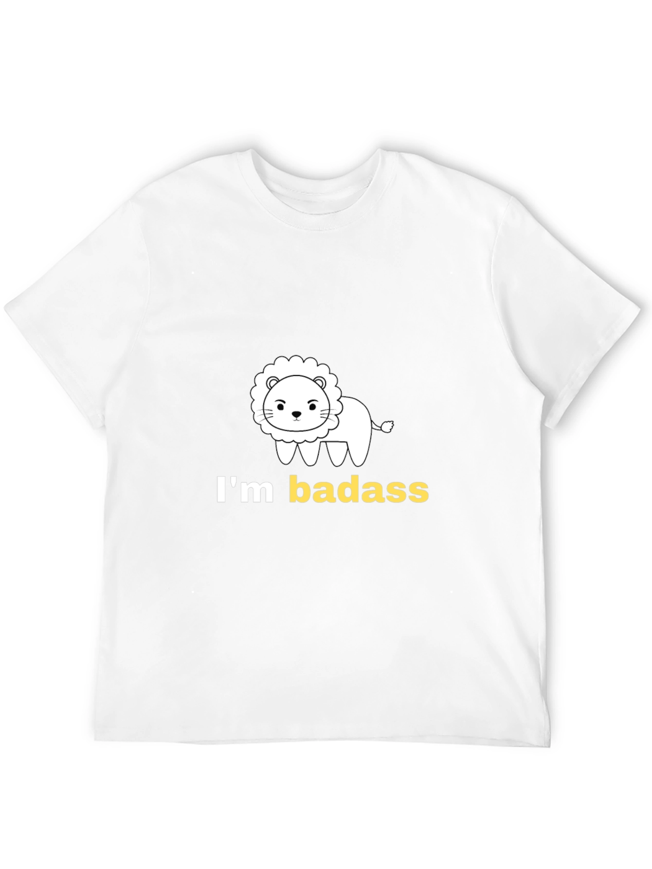 Black I'm Badass Lion Graphic Tee - Black Cotton T-Shirt view 12