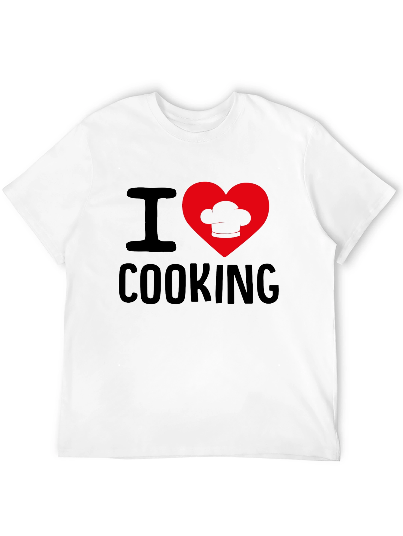 Black I Heart Cooking T-Shirt, Chef's Hat Design view 12