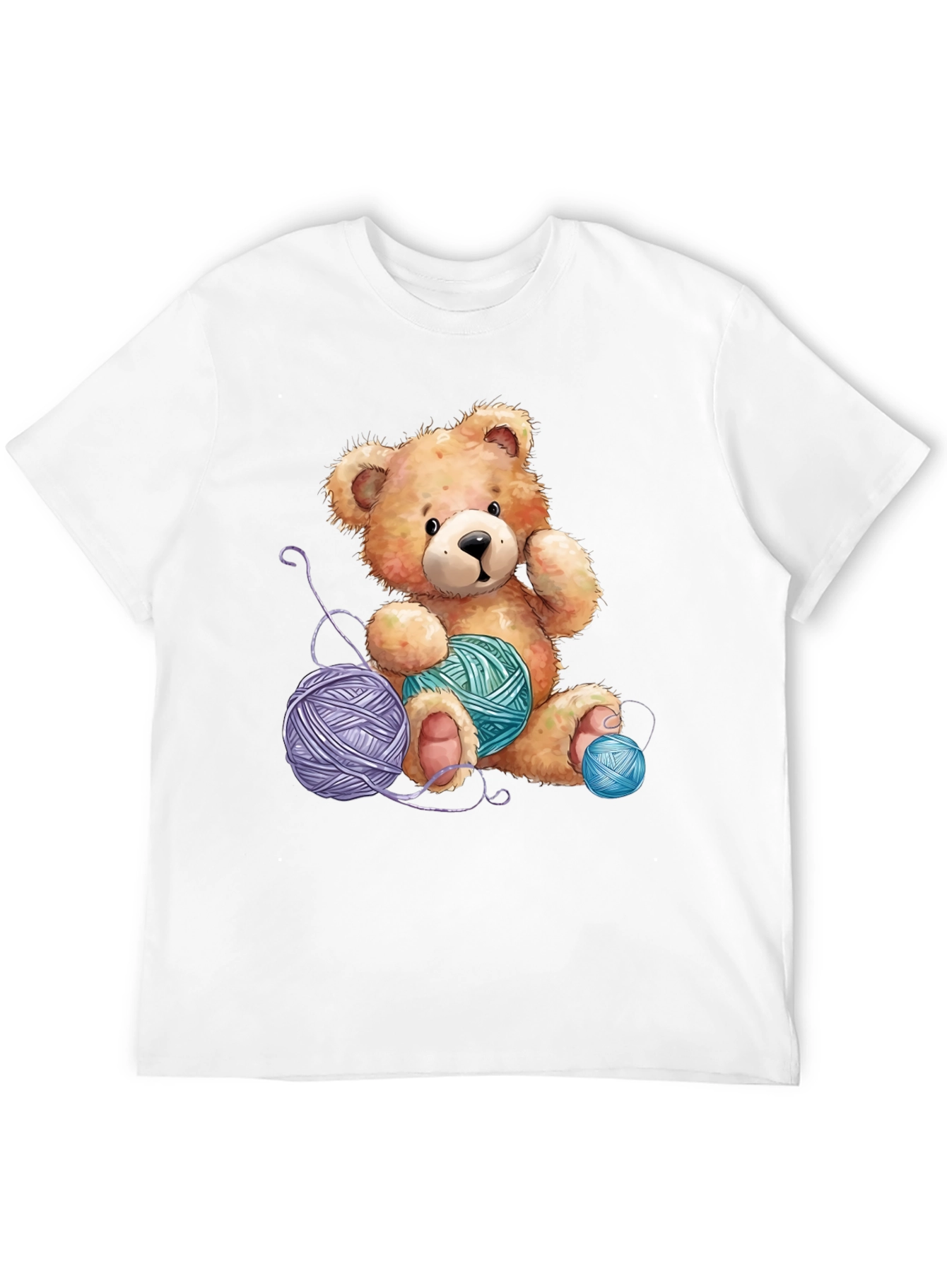 Black Teddy Bear Yarn Lover T-Shirt view 12
