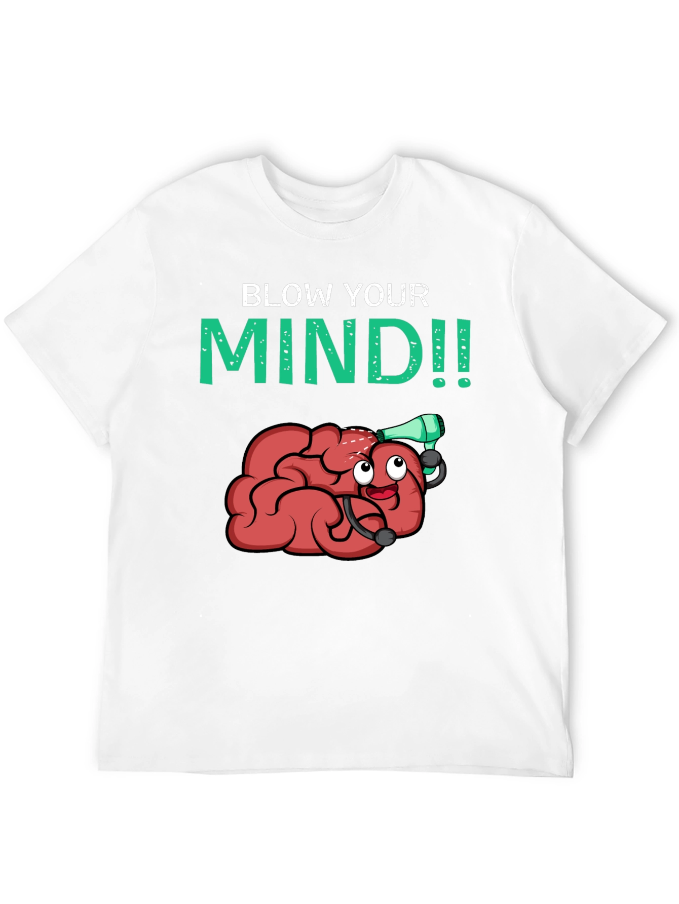 Black Blow Your Mind T-Shirt - Funny Brain Cartoon Tee view 12