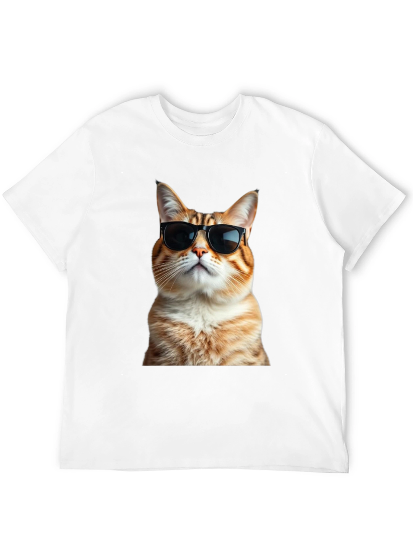 Black Cool Cat T-Shirt - Black Cotton Tee view 12