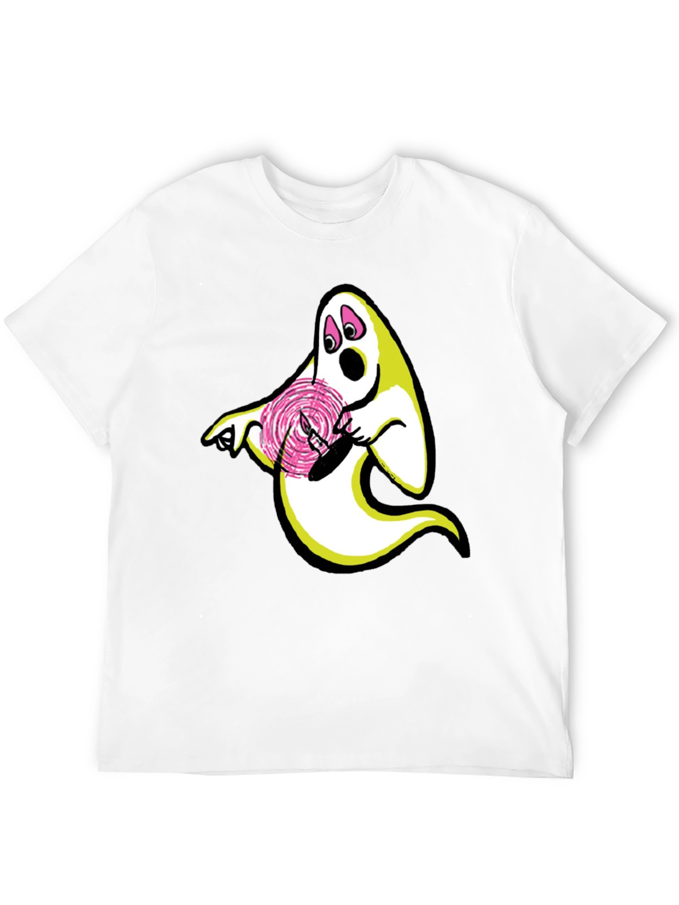 Black Ghost Lollipop Graphic Black T-Shirt view 12