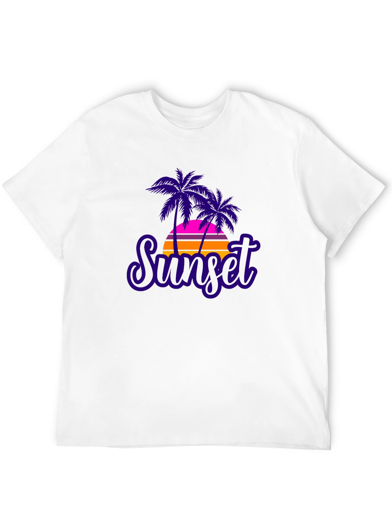 Black Sunset Palms Graphic Tee - Retro Style T-Shirt view 12