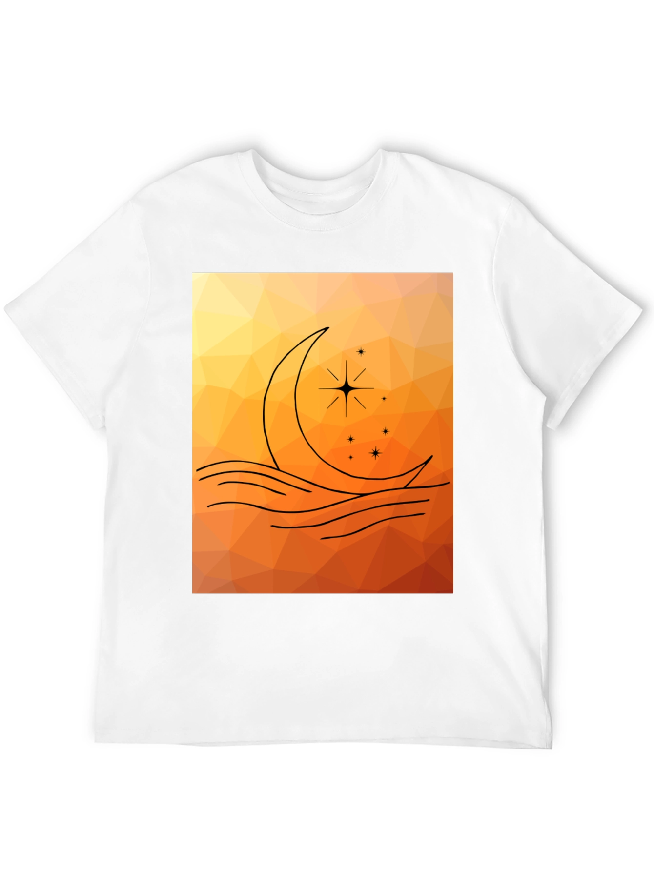 Black Geometric Moon & Stars Graphic Tee view 12