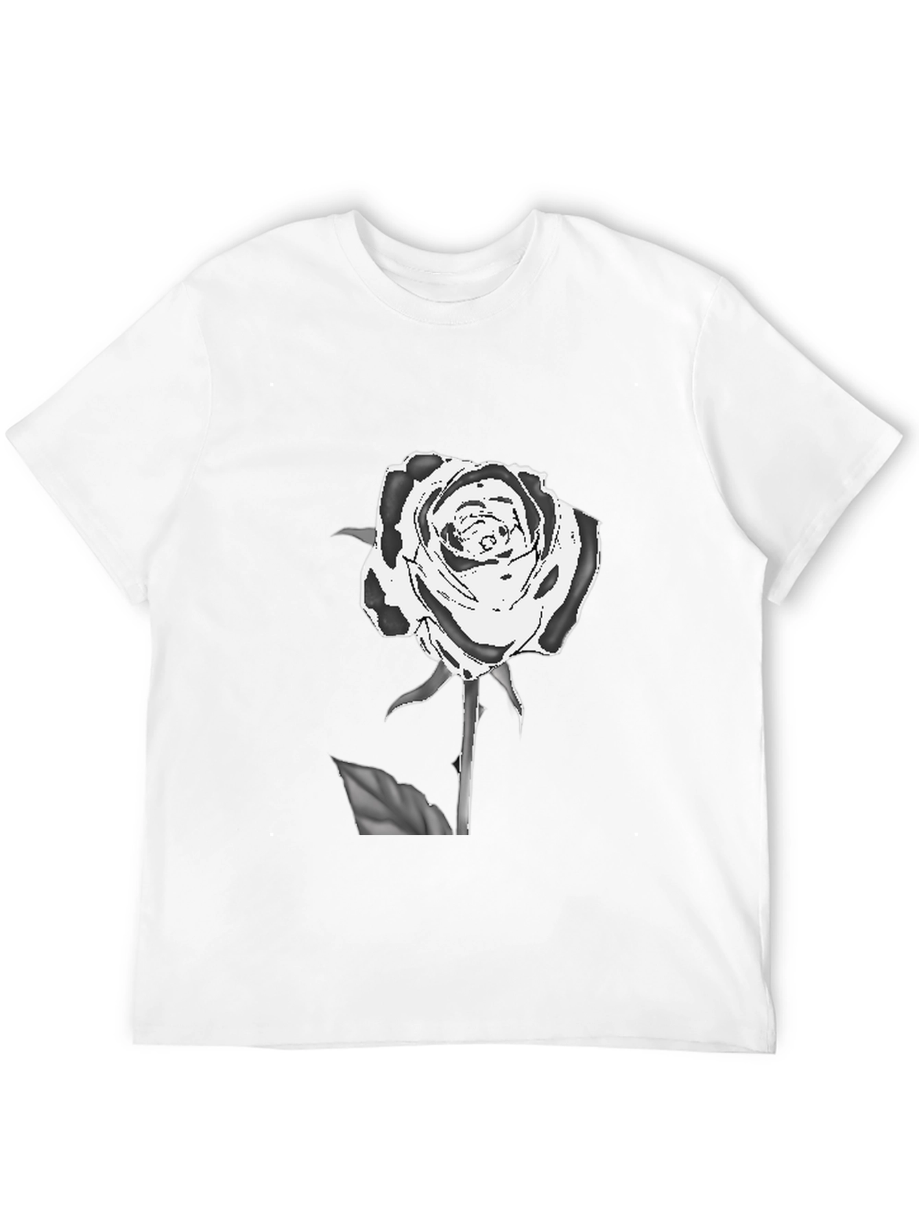 Black Black T-Shirt with Rose Graphic view 12