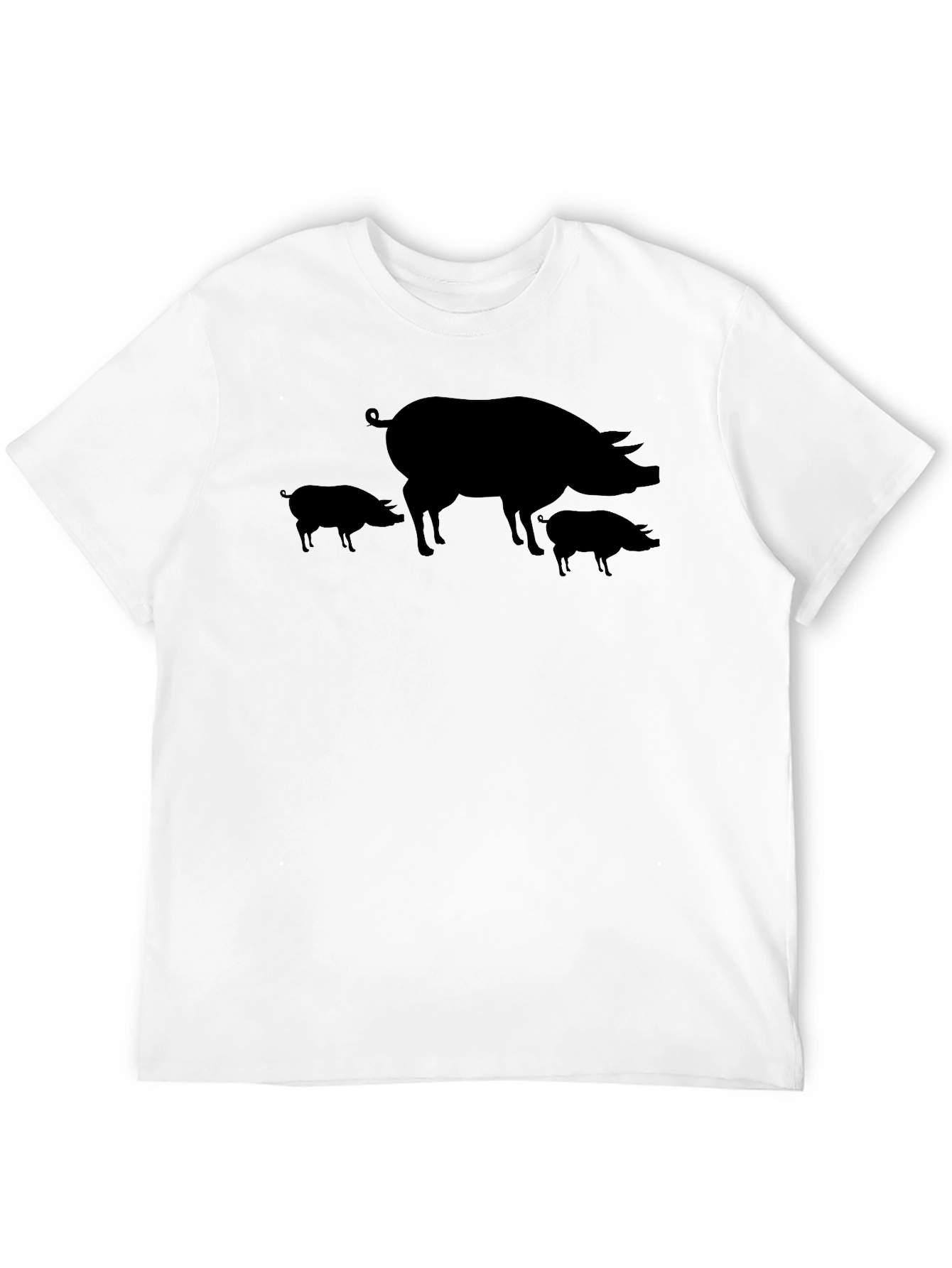 Black Black Pig Silhouette T-Shirt view 12