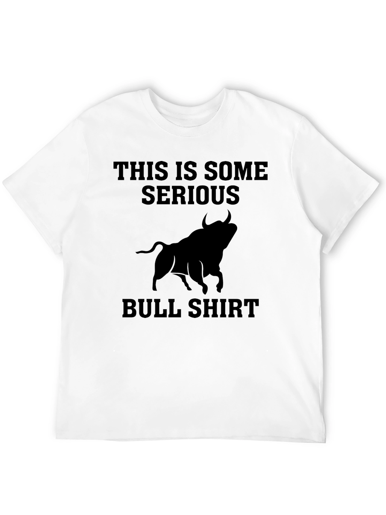 Black Serious Bull Shirt - Funny Graphic Tee view 12