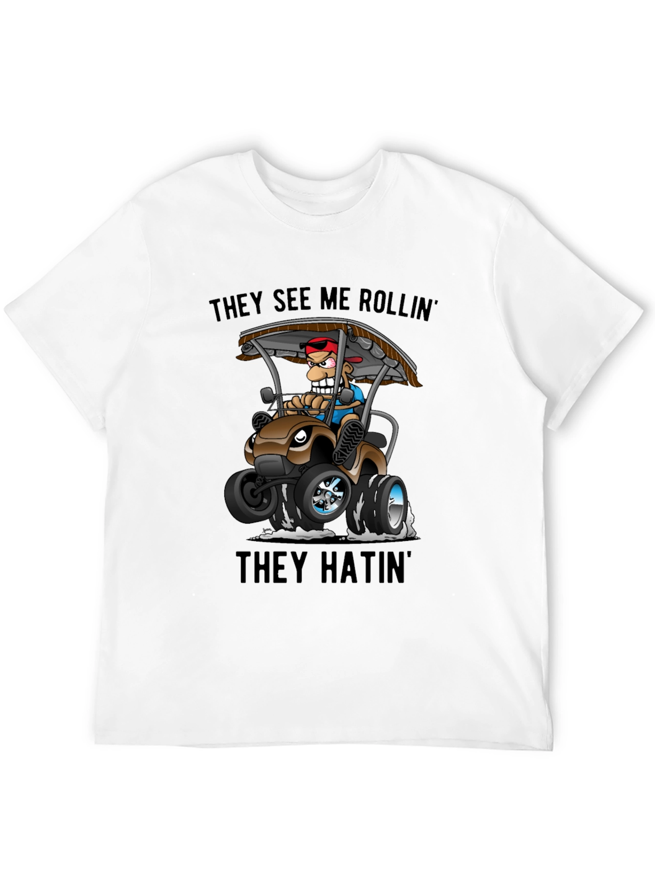 Black They See Me Rollin' T-Shirt view 12