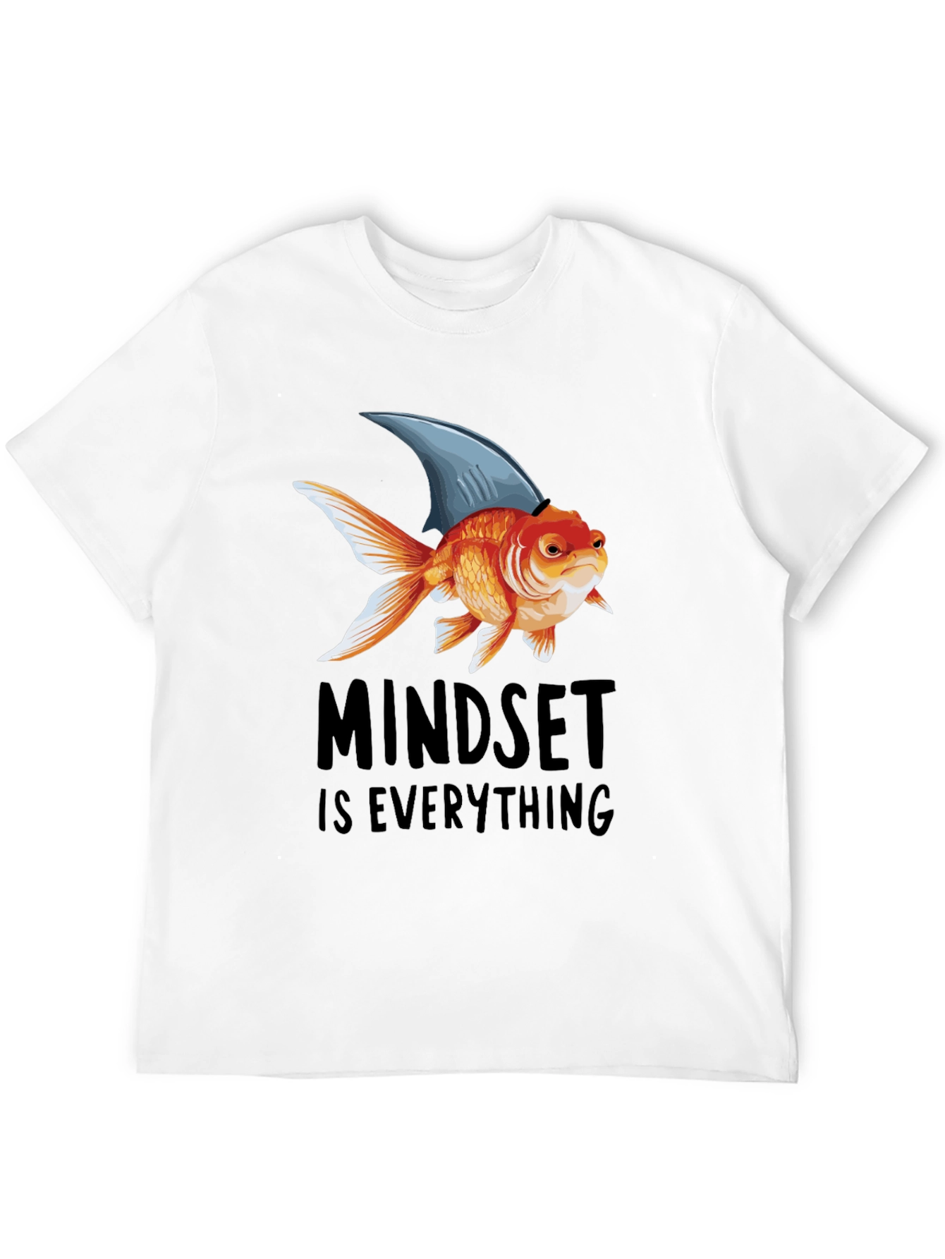 Black Mindset is Everything T-Shirt: Goldfish with Shark Fin view 12