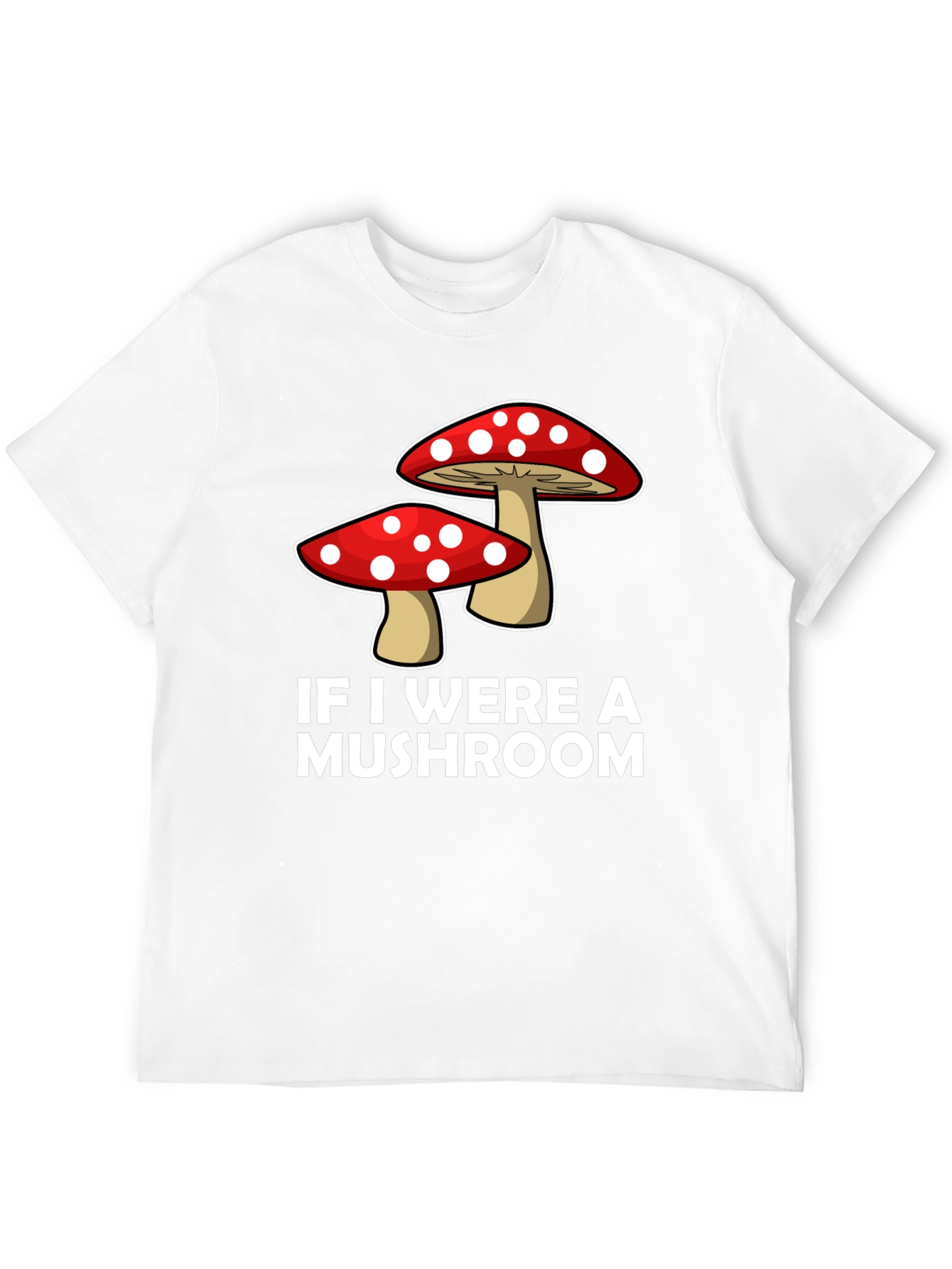Black Mushroom Graphic Tee - Funny Men's Crew Neck T-Shirt view 12