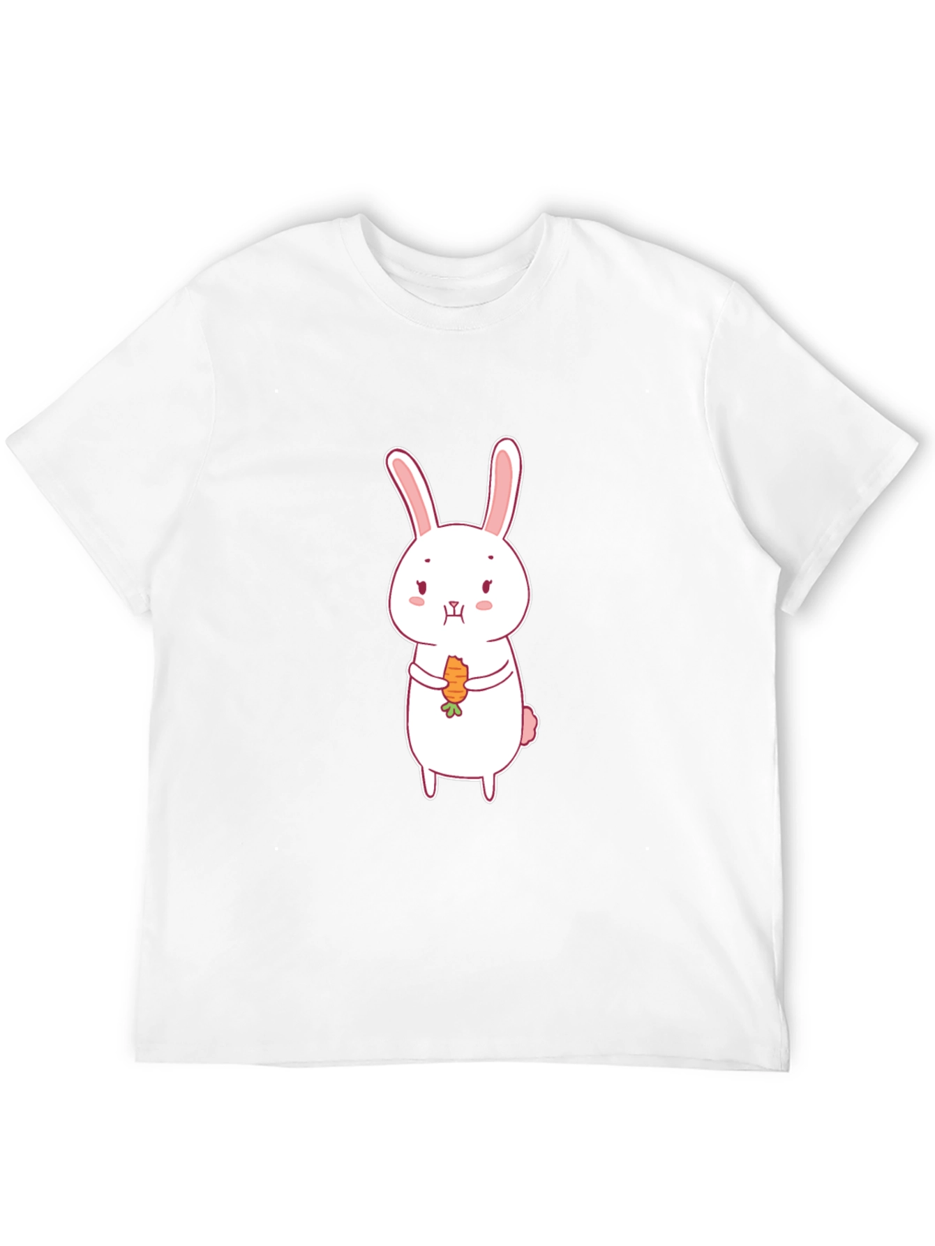 Black Cute Rabbit Carrot Graphic Black T-Shirt view 12