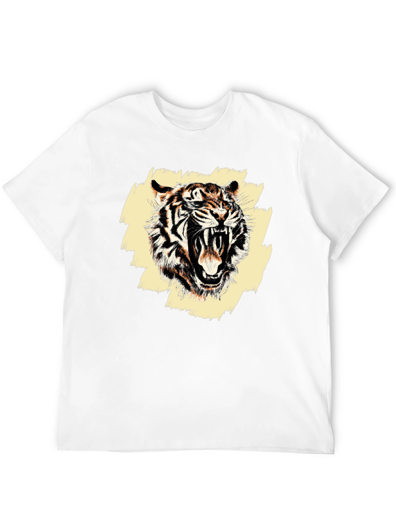 Black Roaring Tiger Graphic Tee - Men's Black T-Shirt view 12