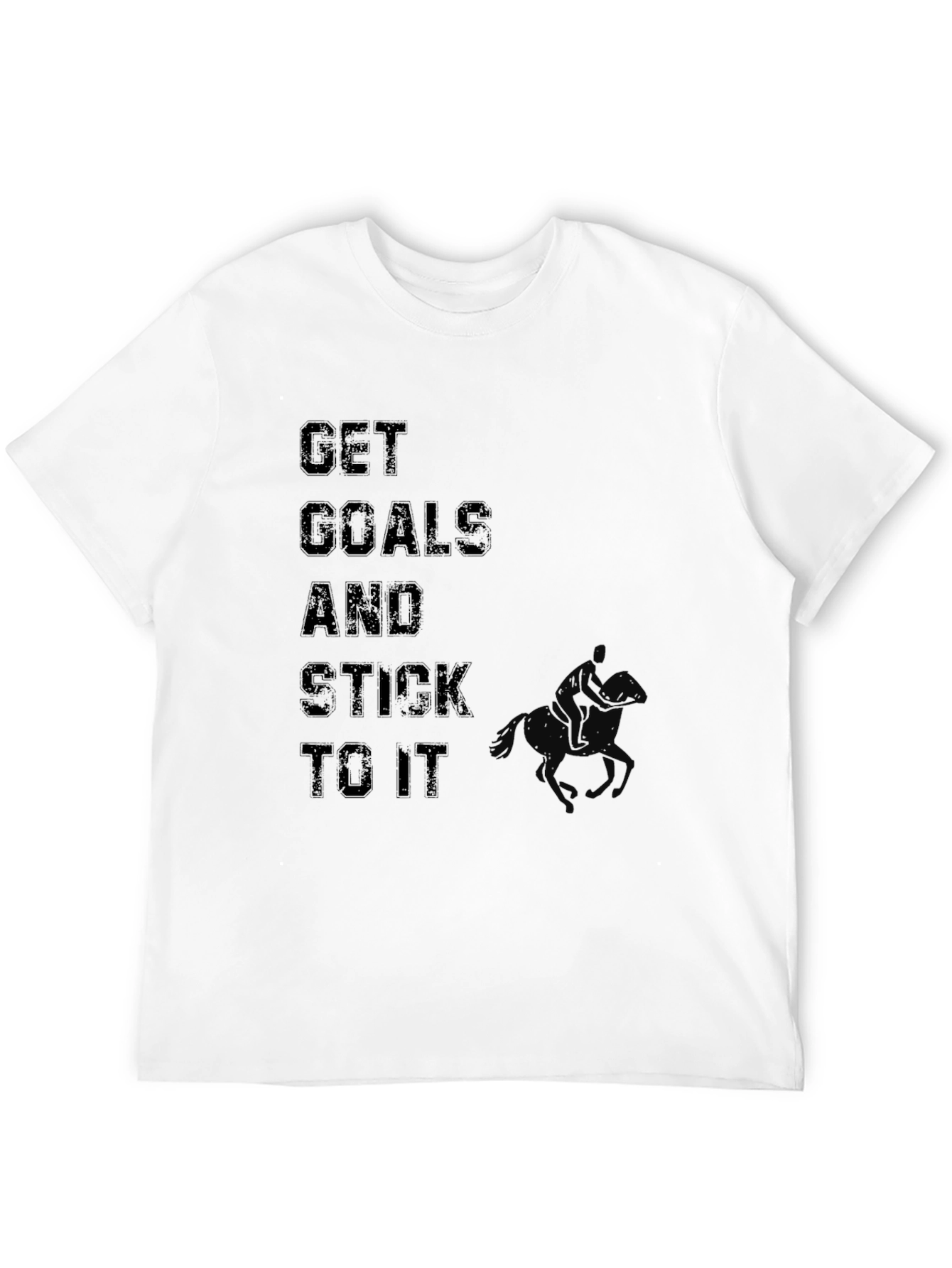 Black Get Goals & Stick to It - Graphic Black T-Shirt view 12