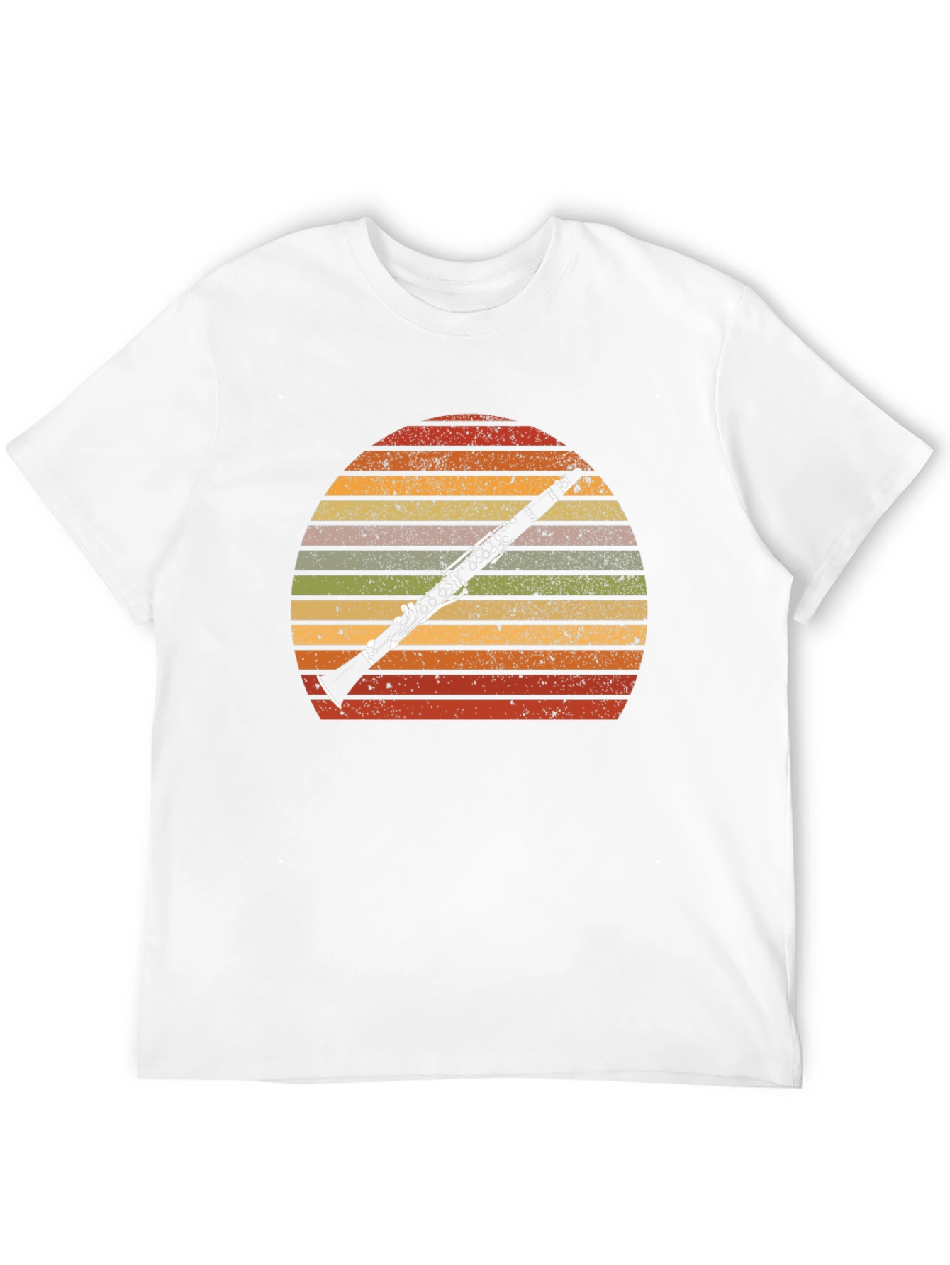 Black Retro Clarinet Player T-Shirt - Vintage Sunset Music Tee view 12