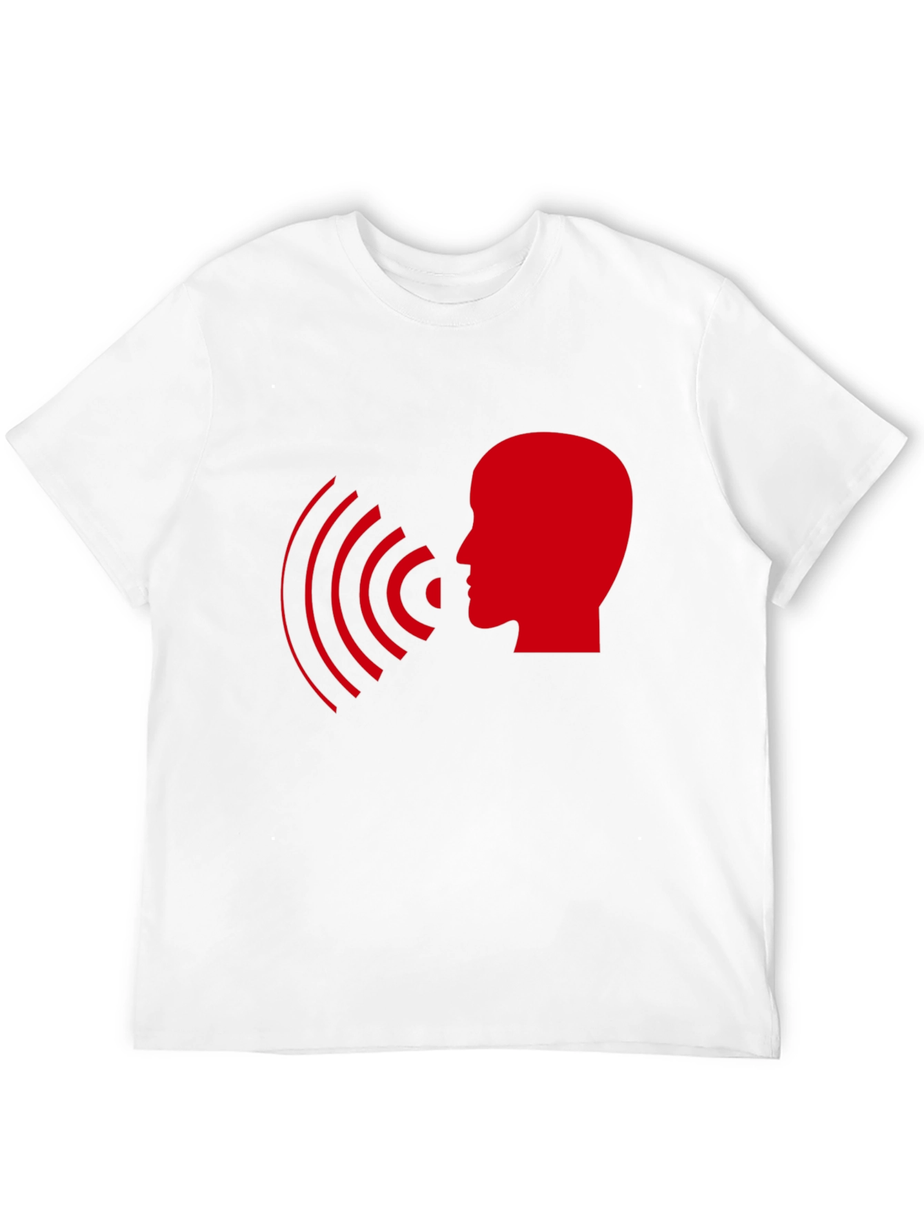 Black Statement T-Shirt - Red Head with Soundwaves Design view 12