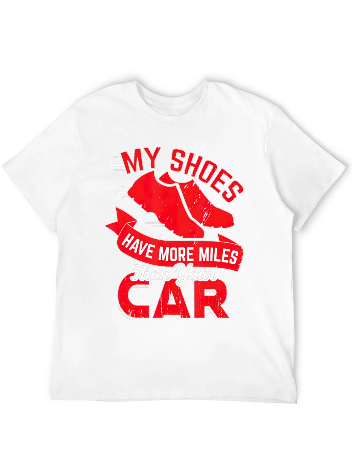 Black My Shoes Have More Miles Than Your Car Graphic Tee view 12