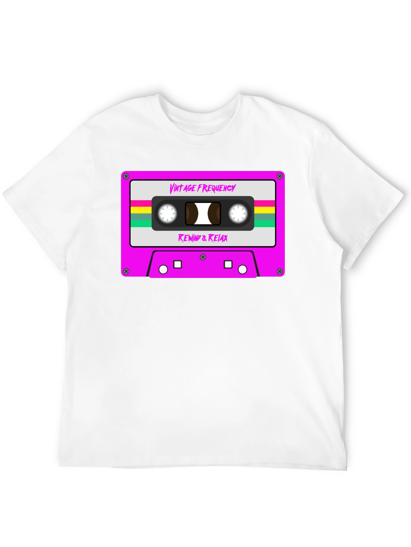 Black Vintage Frequency Cassette Tape Graphic T-Shirt view 12