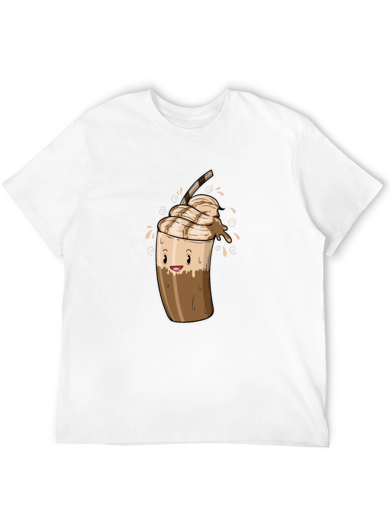 Black Cool Coffee Cartoon Graphic Black T-Shirt view 12