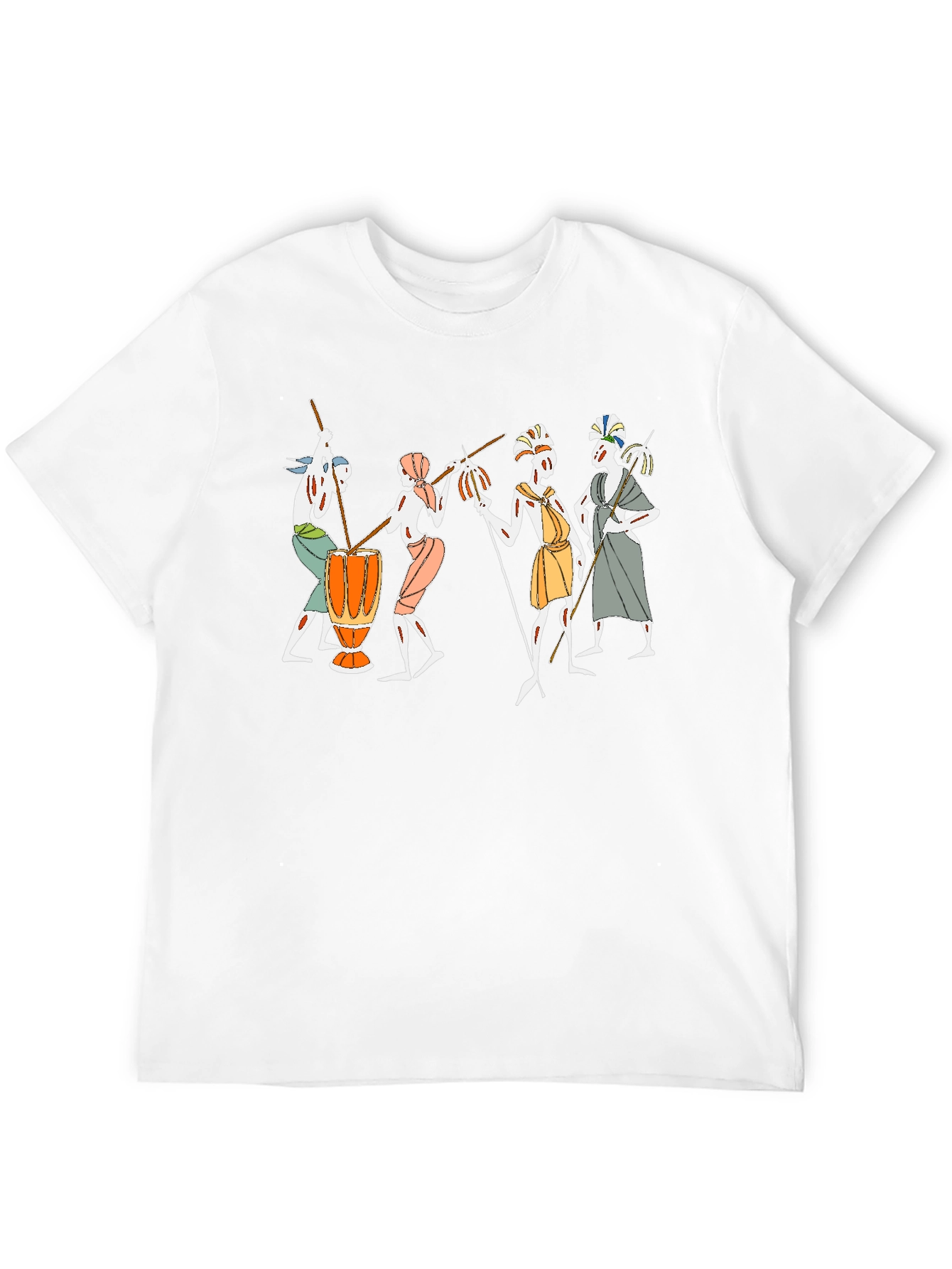 Black Tribal Music T-Shirt - Black Cotton Tee view 12