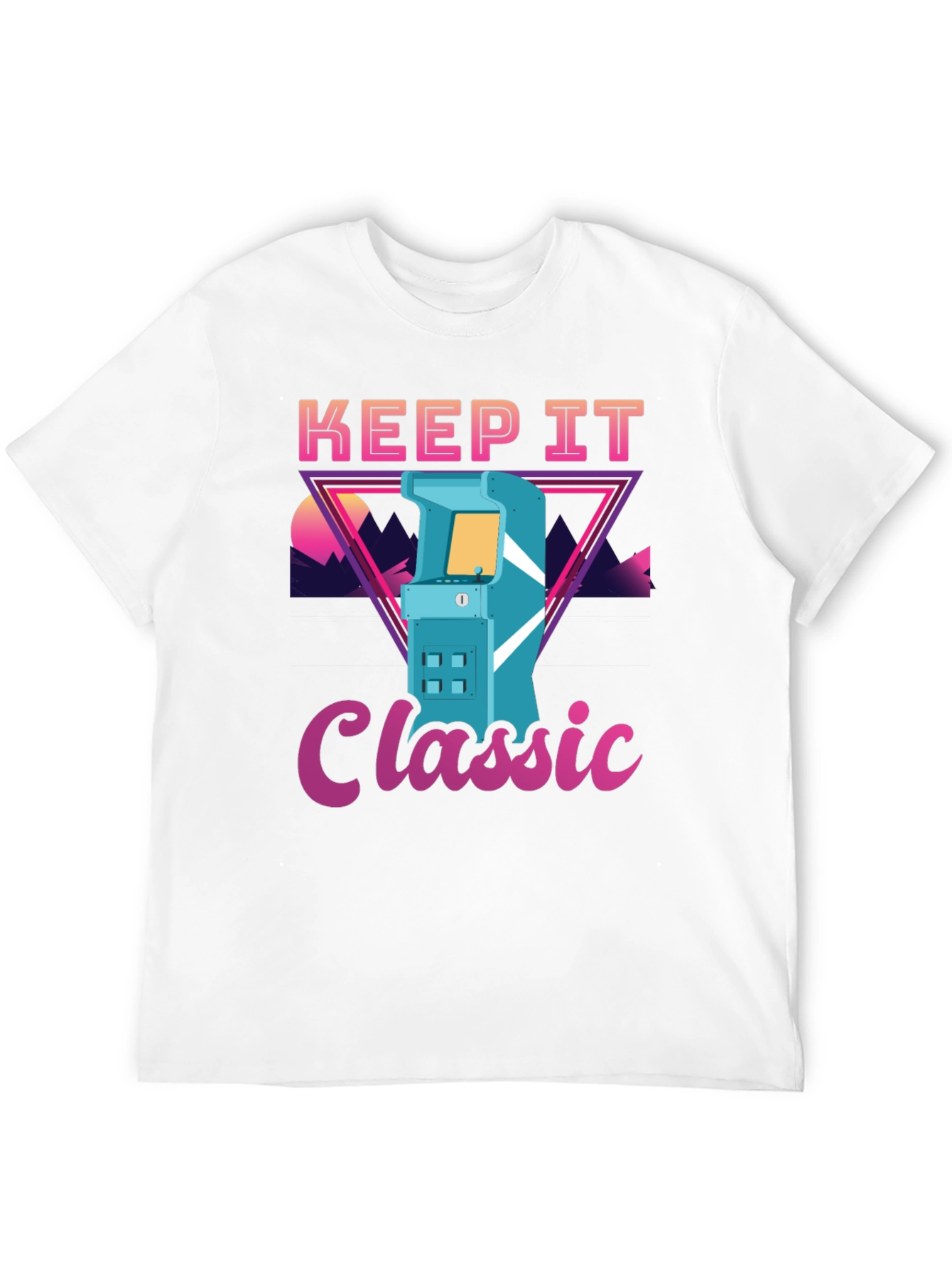 Black Keep It Classic Retro Arcade Game T-Shirt view 12