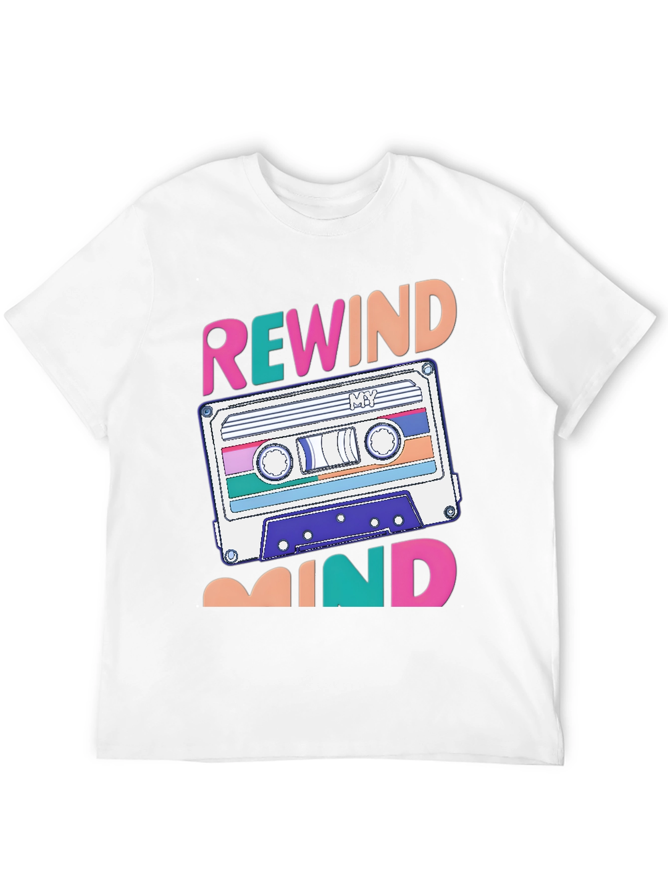 Black Rewind Mind Cassette Tape Graphic T-Shirt view 12