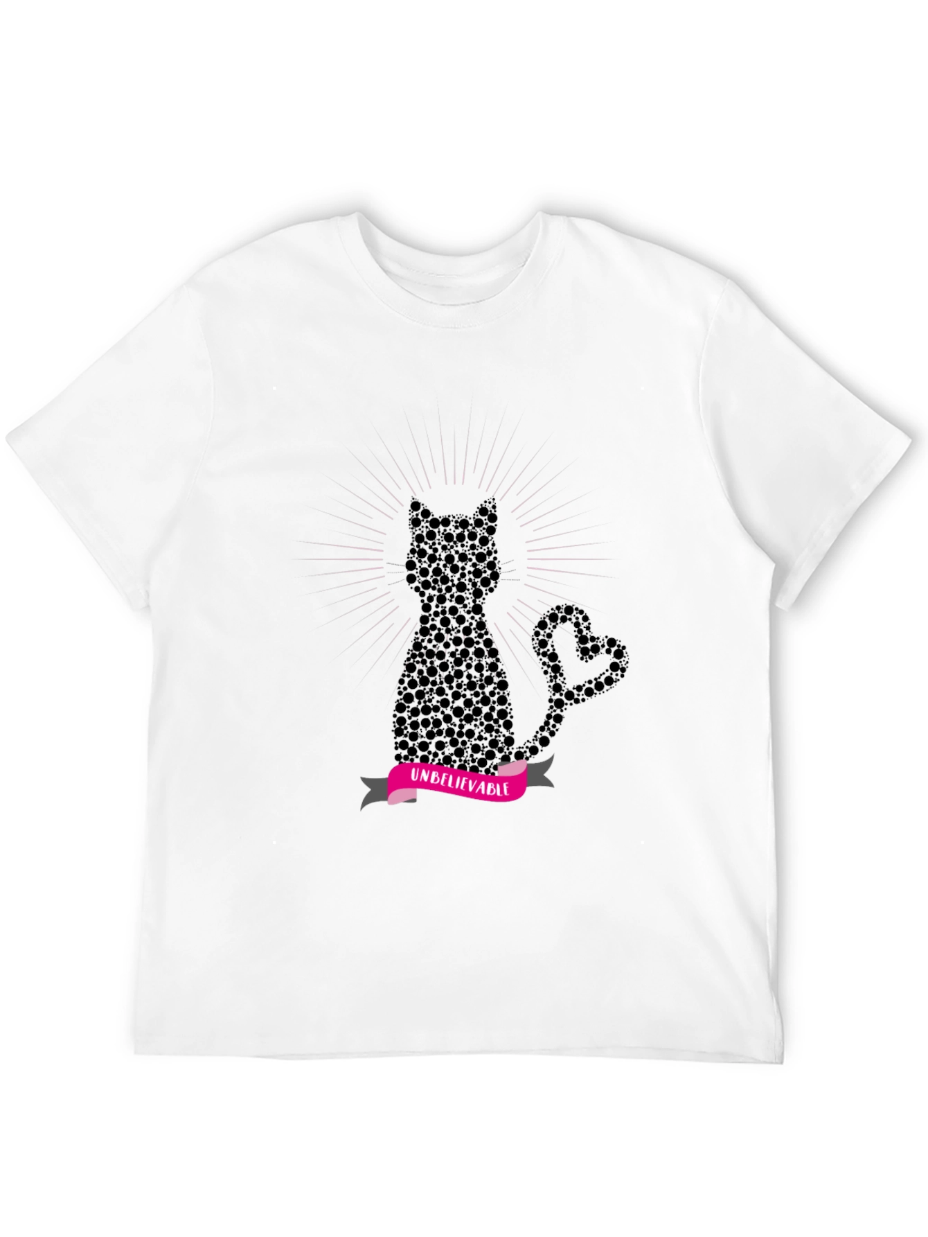 Black Unbelievable Cat Graphic Tee view 12