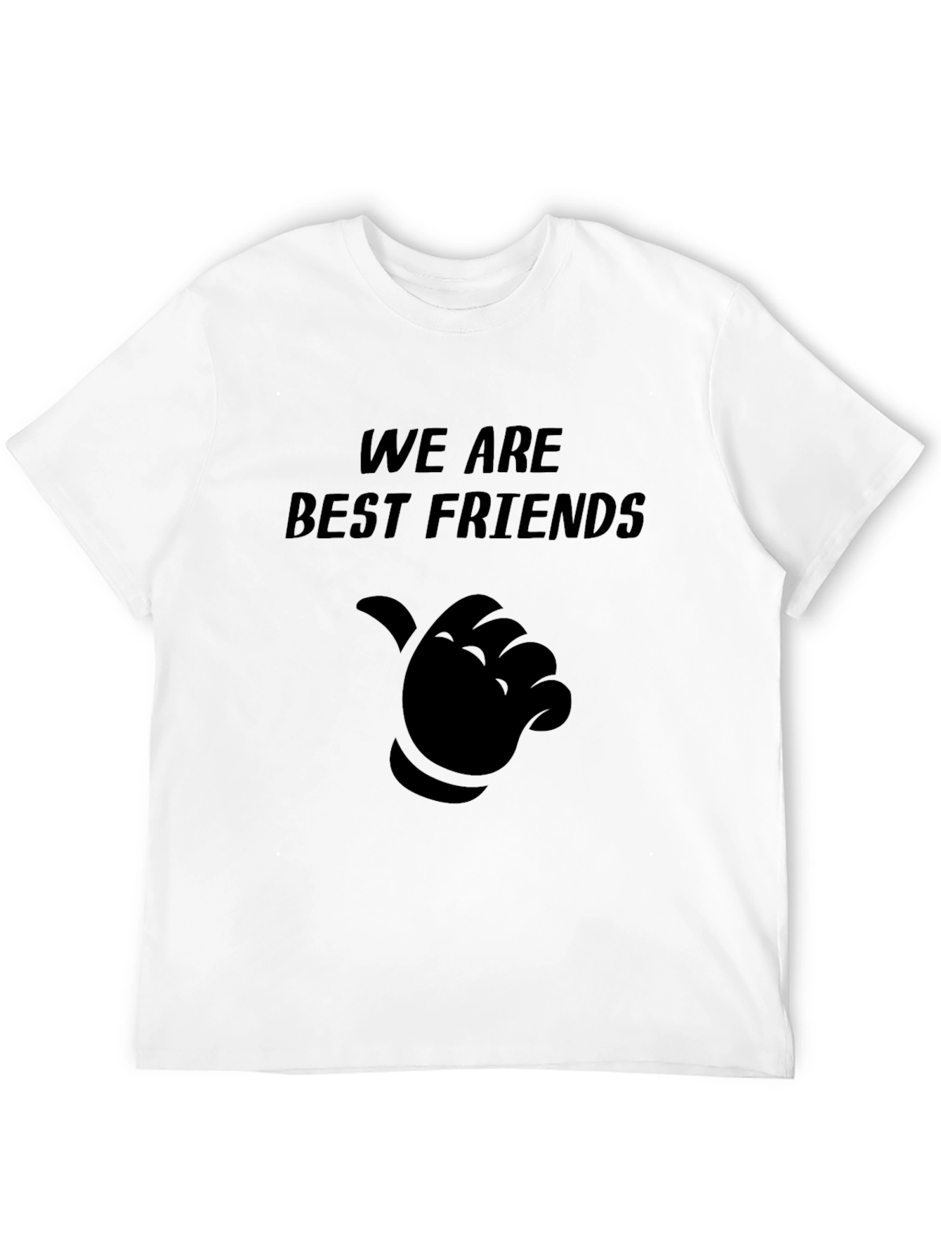 Black Best Friends T-Shirt - Black Crew Neck Tee view 12