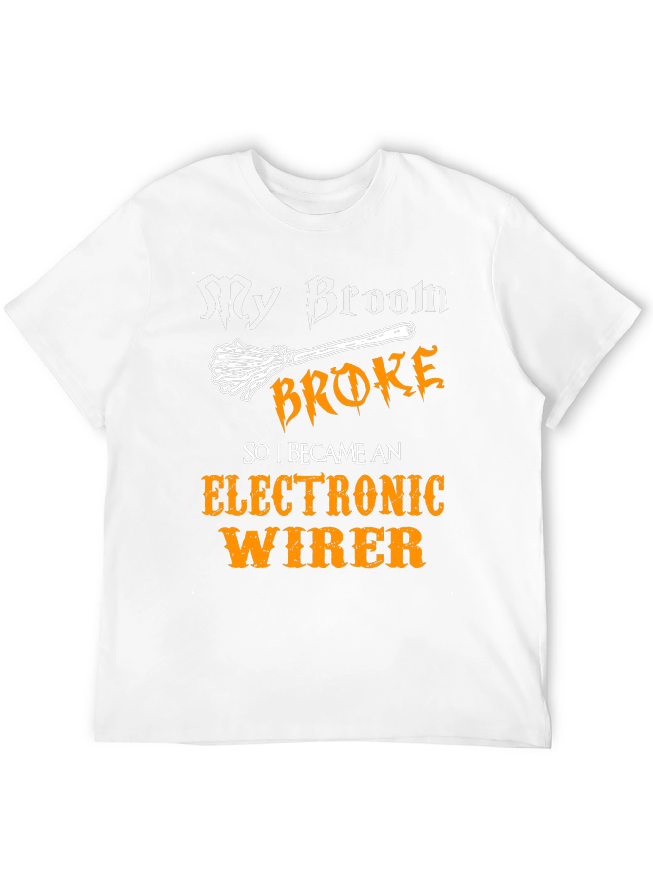 Black My Broom Broke - Electronic Wirer T-Shirt view 12