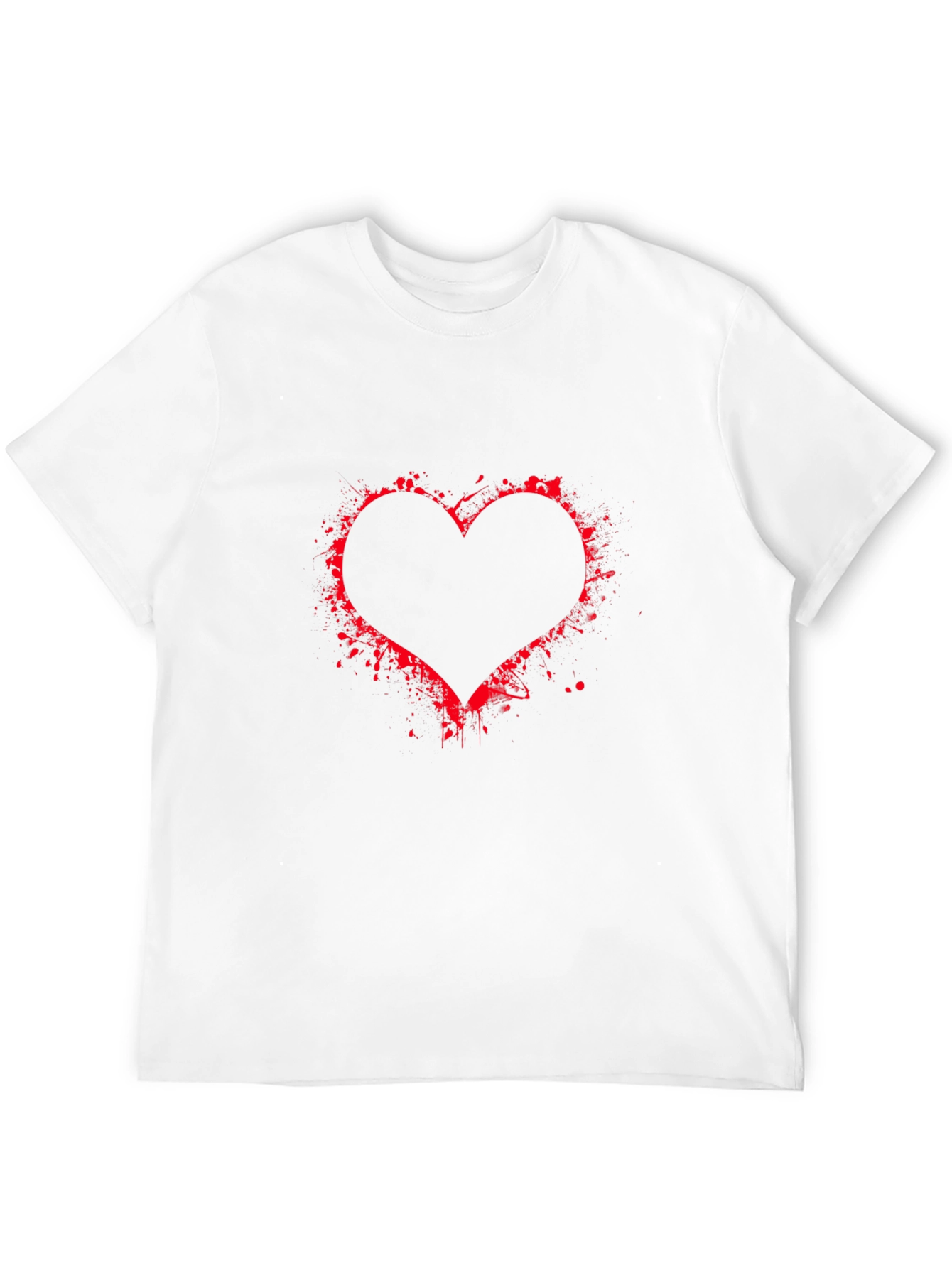 Black Red Splatter Heart Black Tee view 12