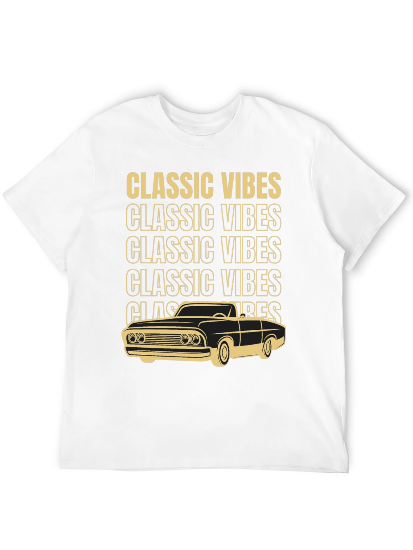 Black Classic Vibes Car Graphic T-Shirt view 12