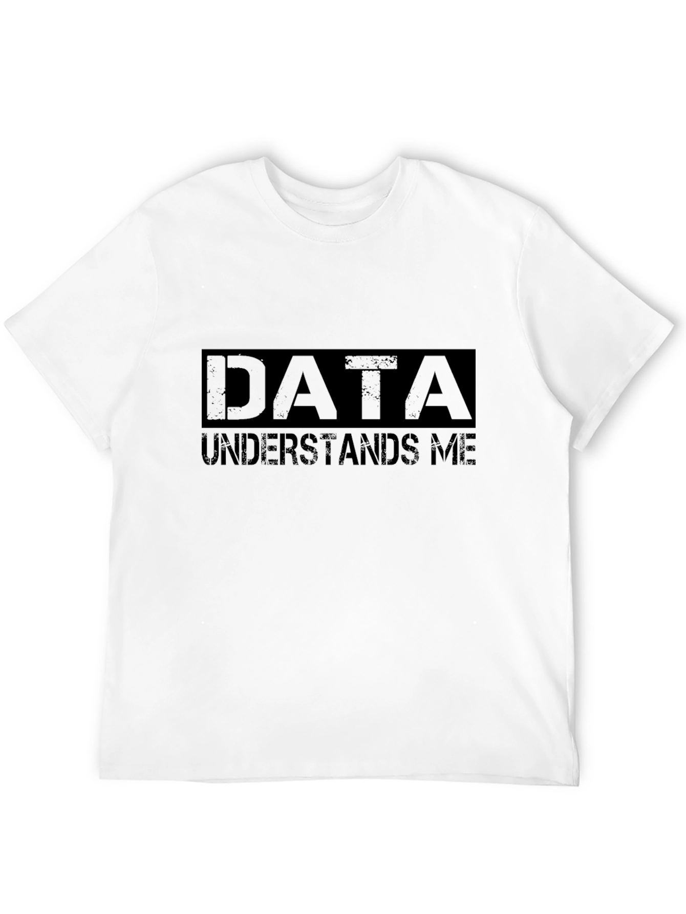 Black Data Understands Me T-Shirt - Black Cotton Tee view 12