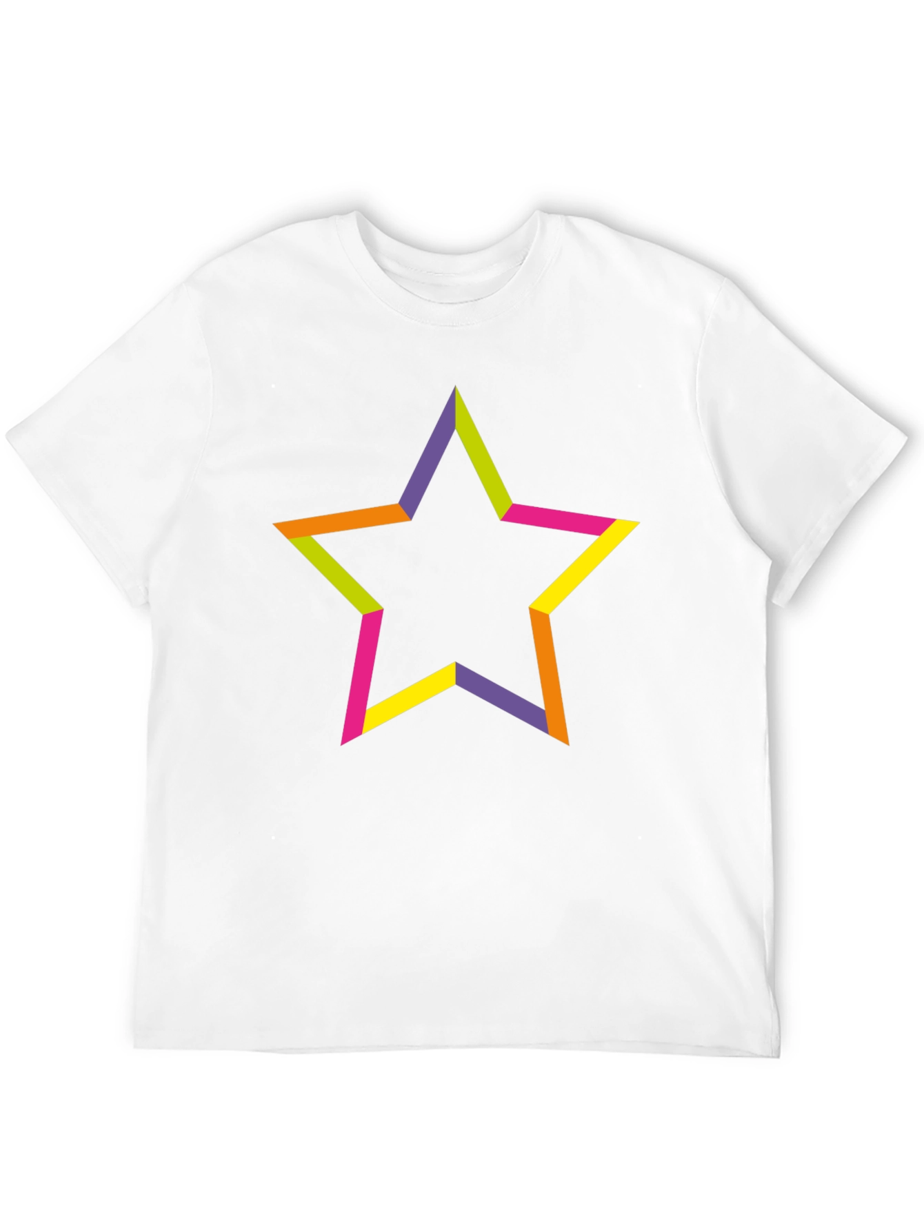 Black Colorful Star Graphic Black T-Shirt view 12