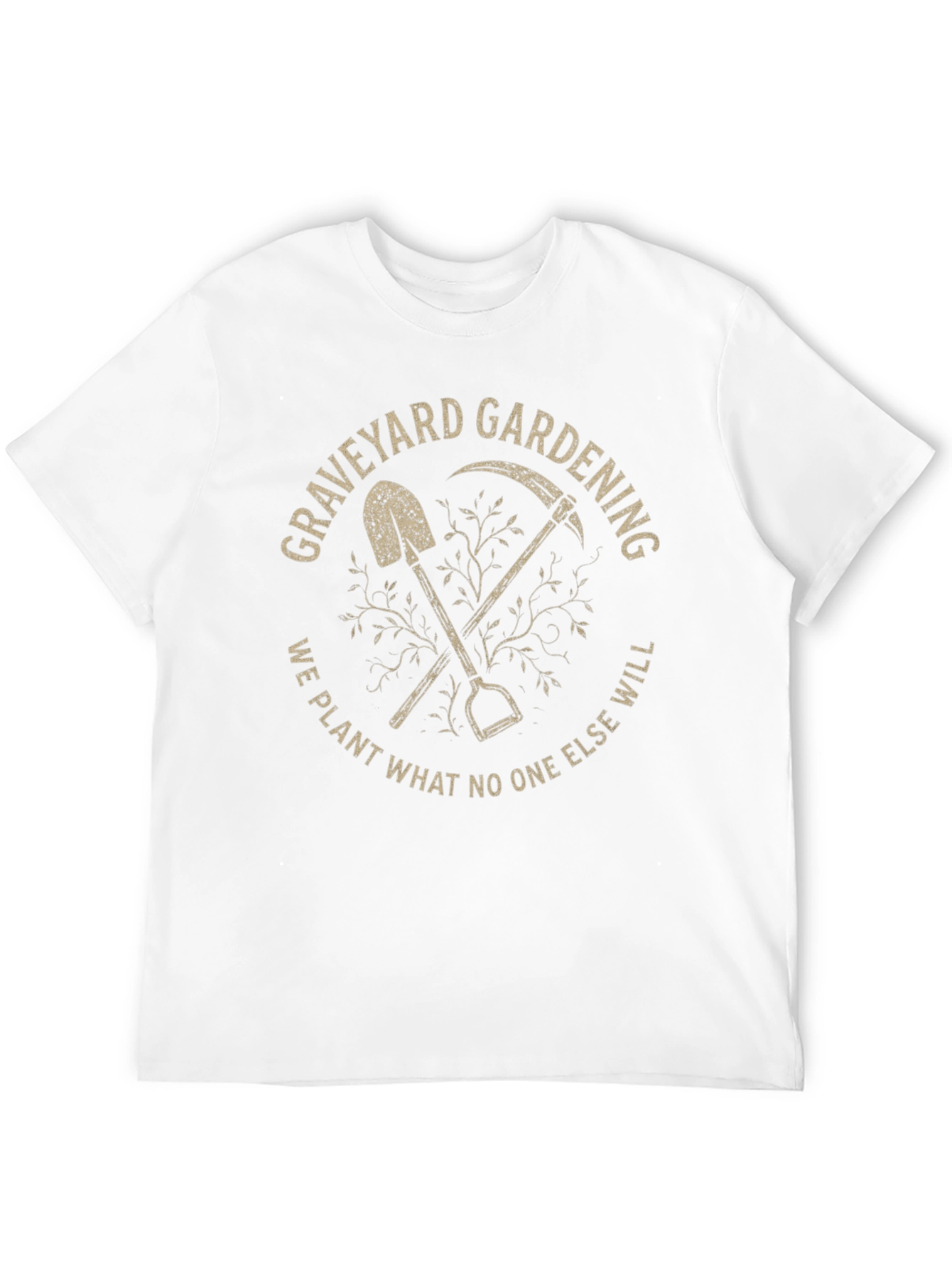 Black Graveyard Gardening Graphic Tee - Spooky Humor T-Shirt view 12