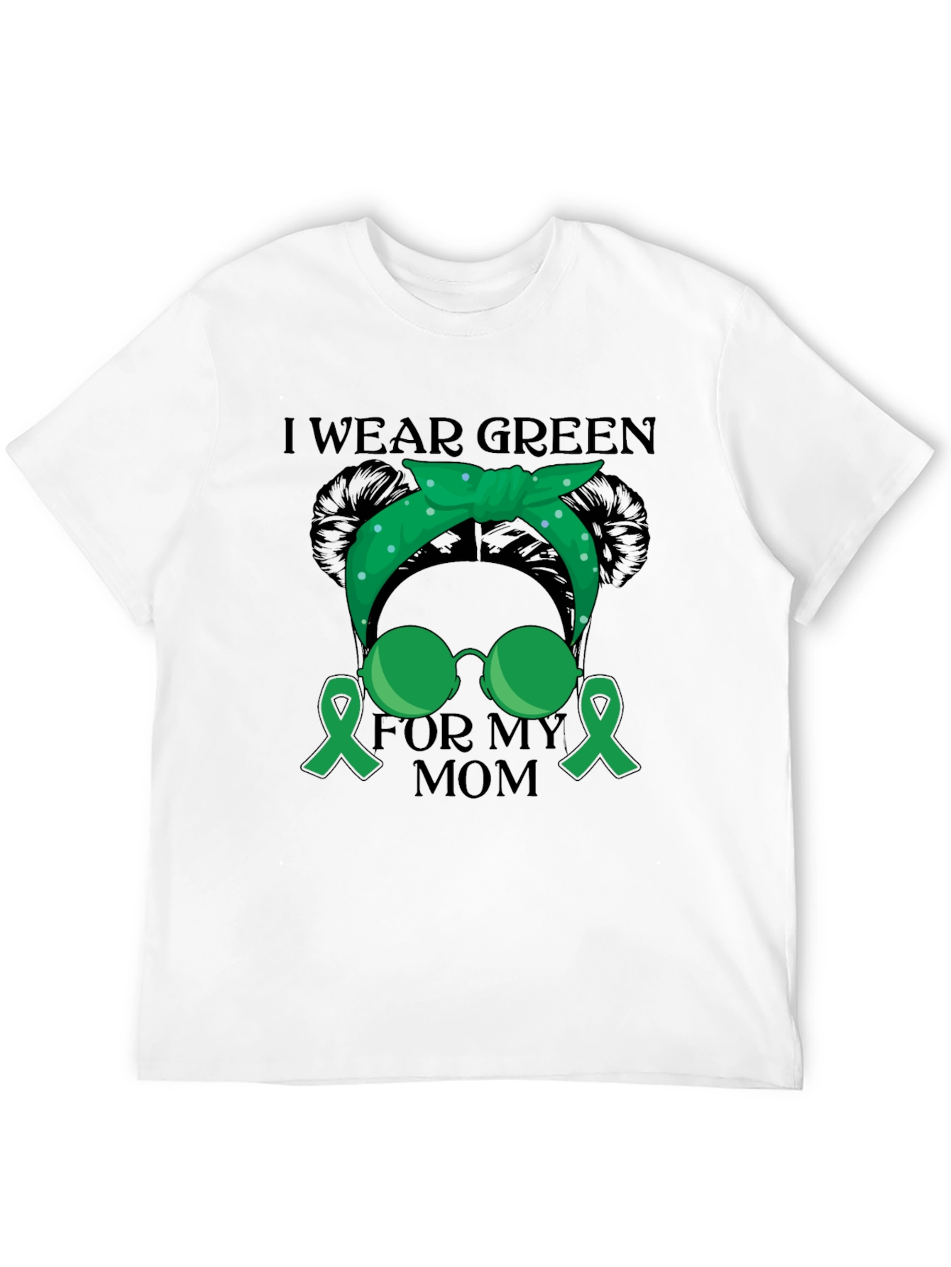 Black I Wear Green For My Mom Awareness T-Shirt view 12