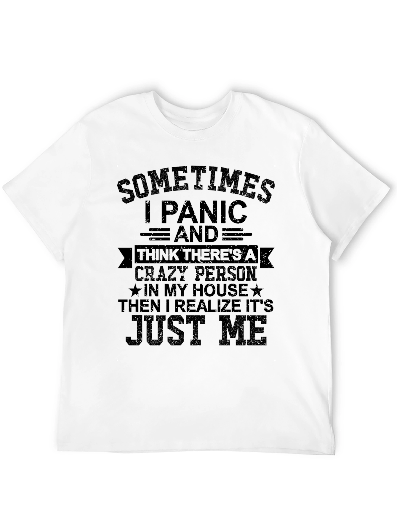 Black Crazy Person Funny Graphic T-Shirt view 12