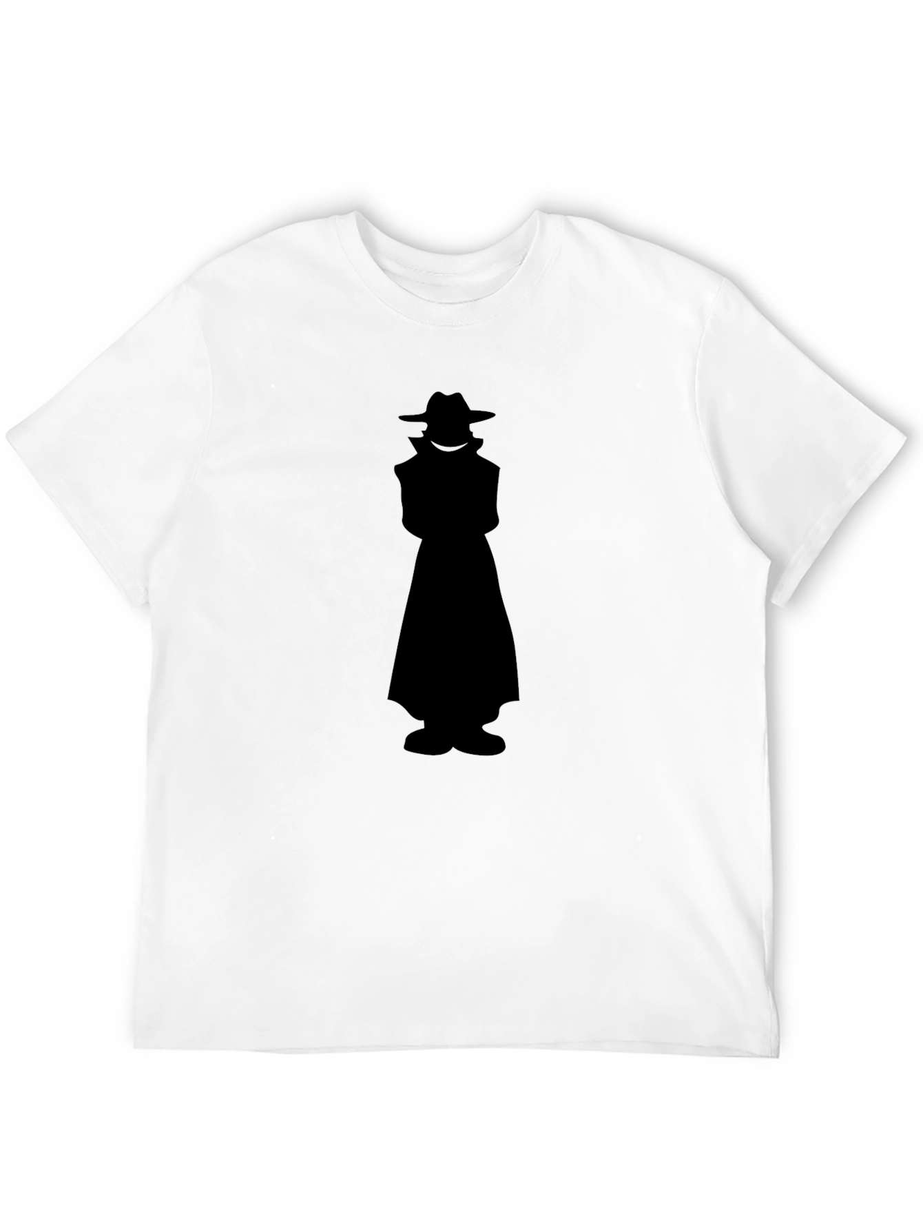 Black Mysterious Man Silhouette Black T-Shirt view 12