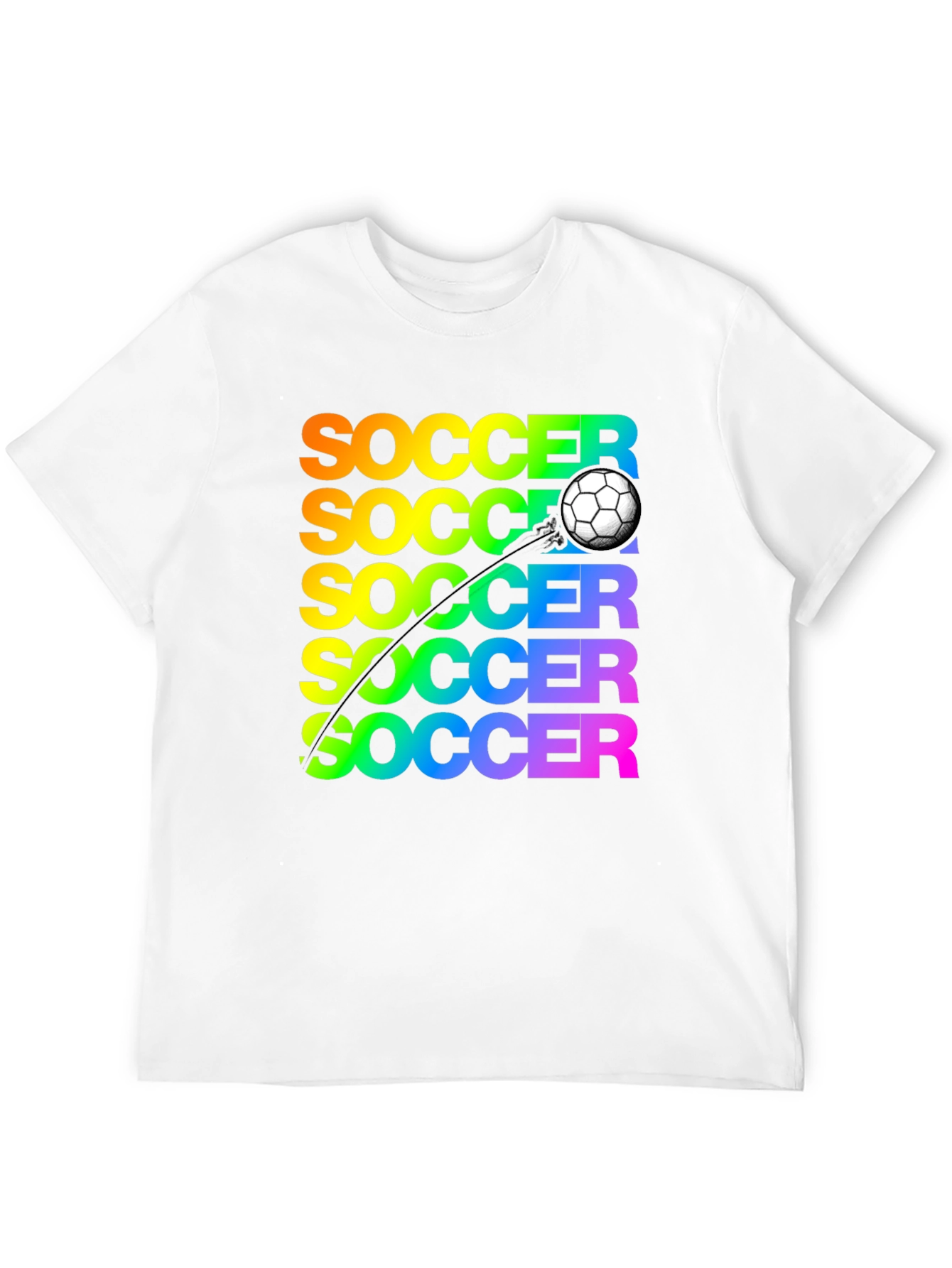 Black Soccer Rainbow Graphic T-Shirt view 12