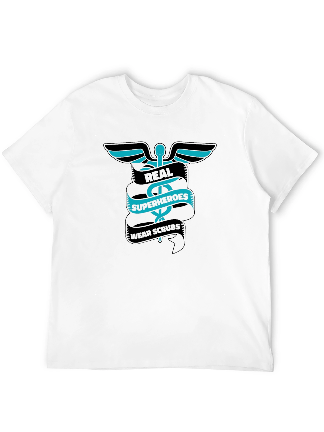 Black Real Superheroes Wear Scrubs Graphic Tee - Black view 12