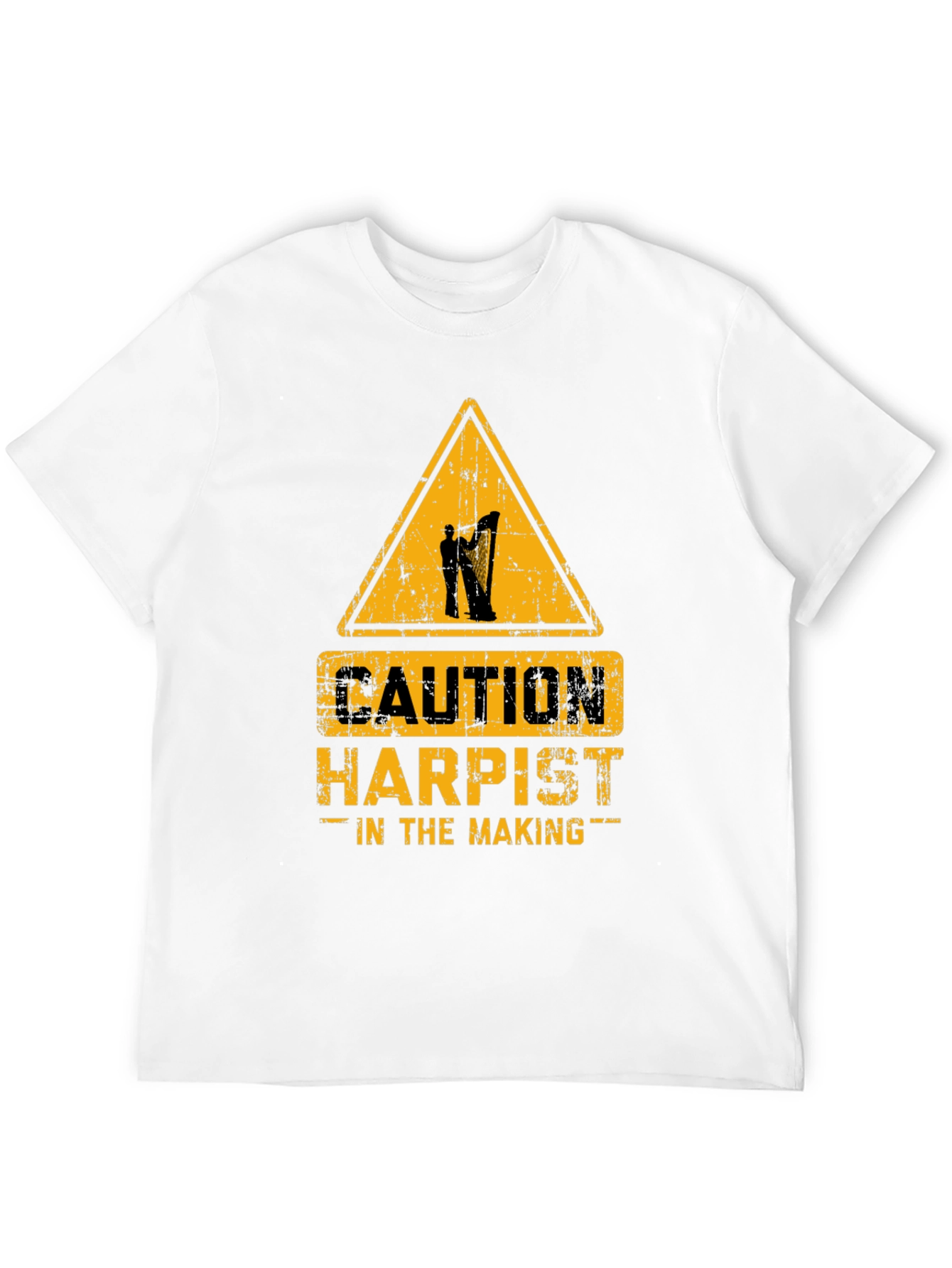 Black Caution Harpist In The Making Graphic T-Shirt view 12