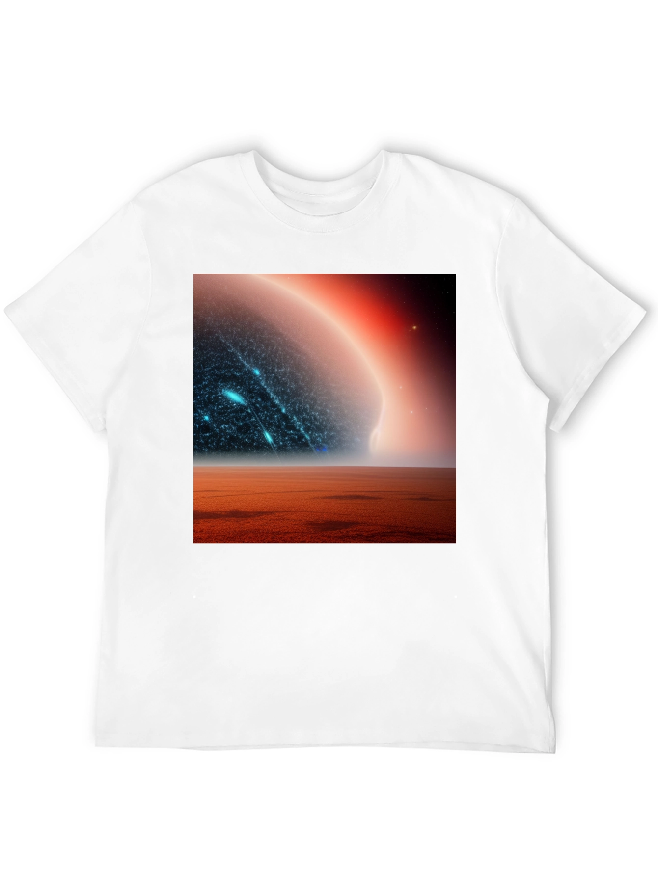 Black Sci-Fi Planetscape Black T-Shirt view 12