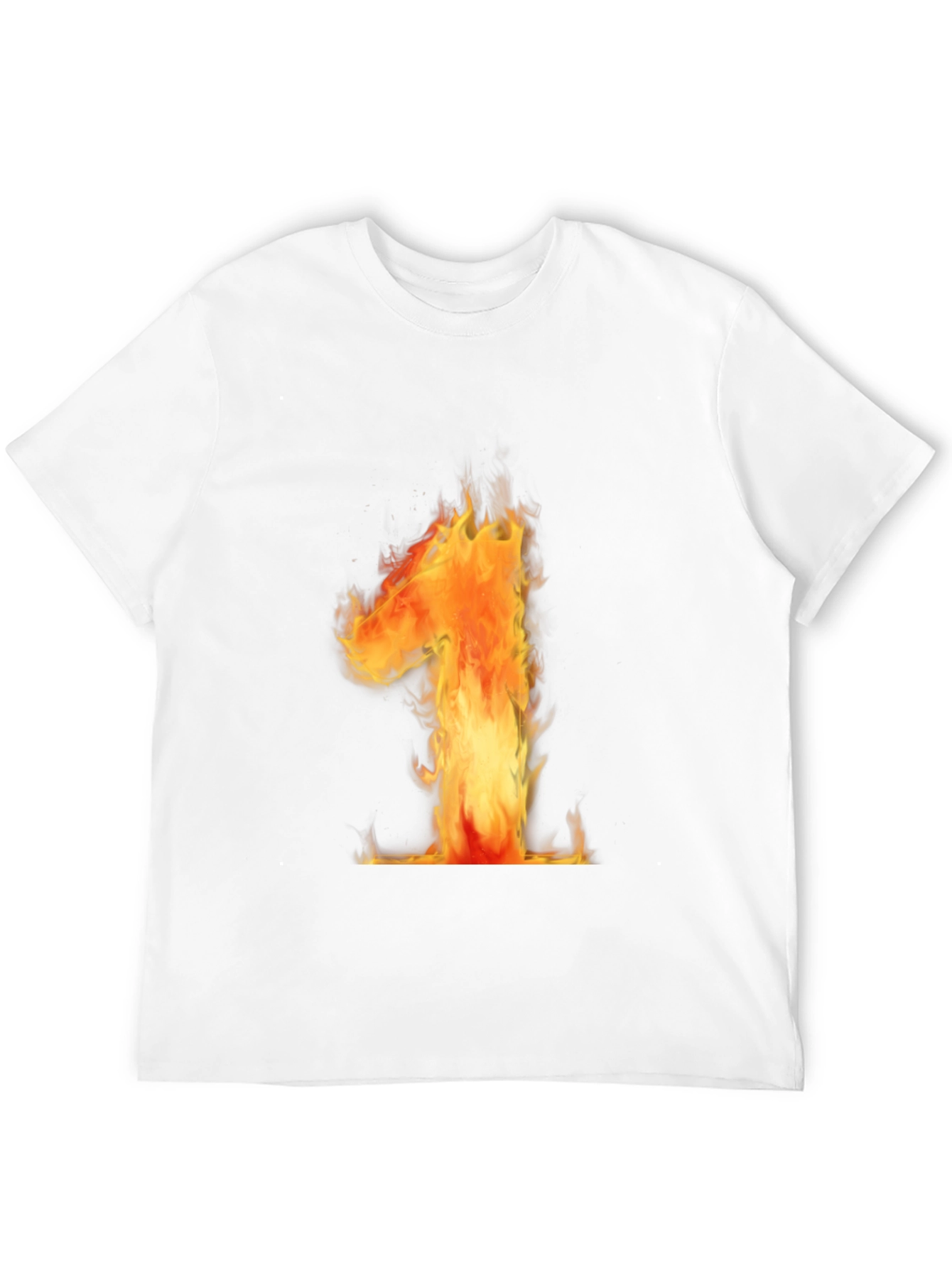 Black Fiery Number One Graphic Tee - Black Cotton T-Shirt view 12