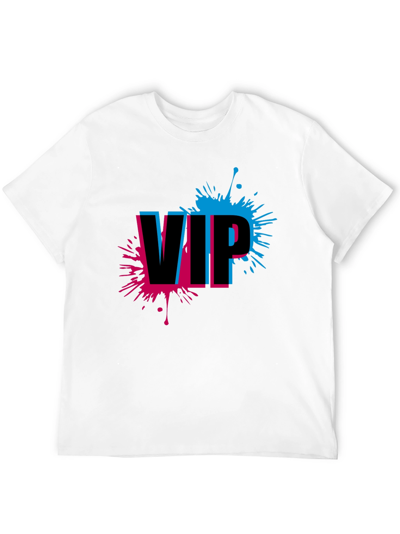 VIP Splatter Graphic Tee - Trendy Black T-Shirt - 12