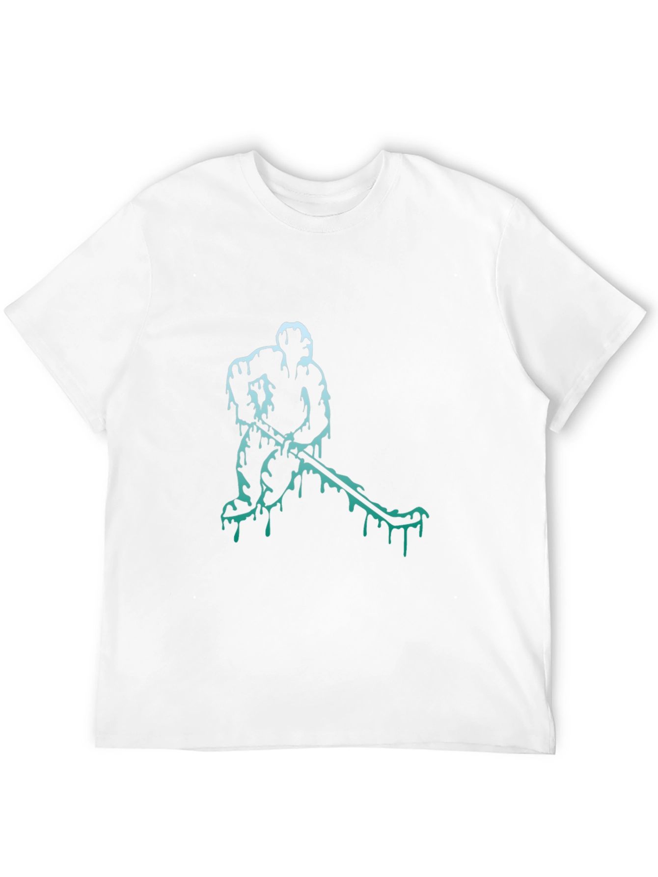 Black Hockey Player Graphic Tee - Cool Drip Design view 12