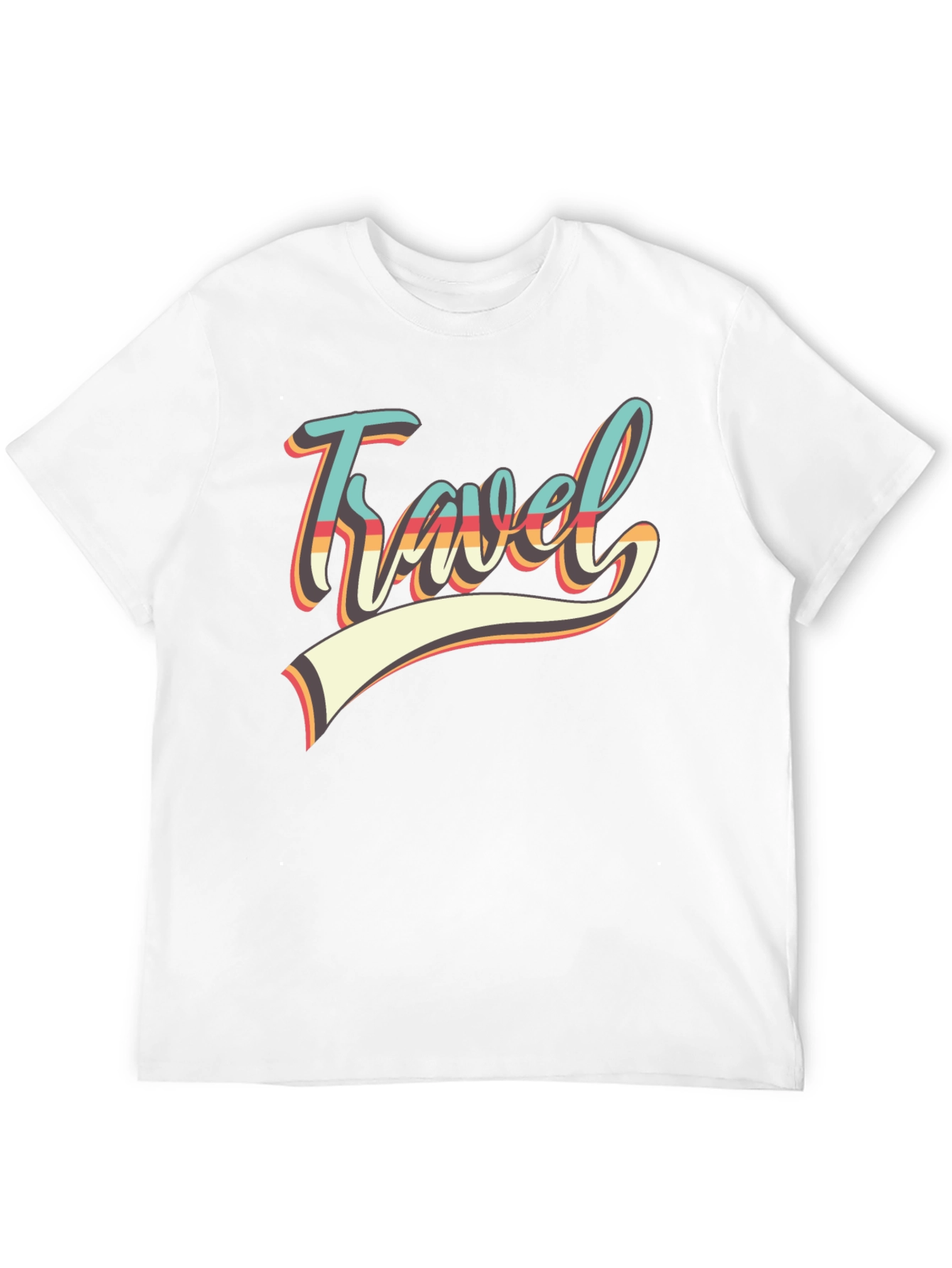 Black Retro Travel Graphic Tee - Black Cotton Shirt view 12