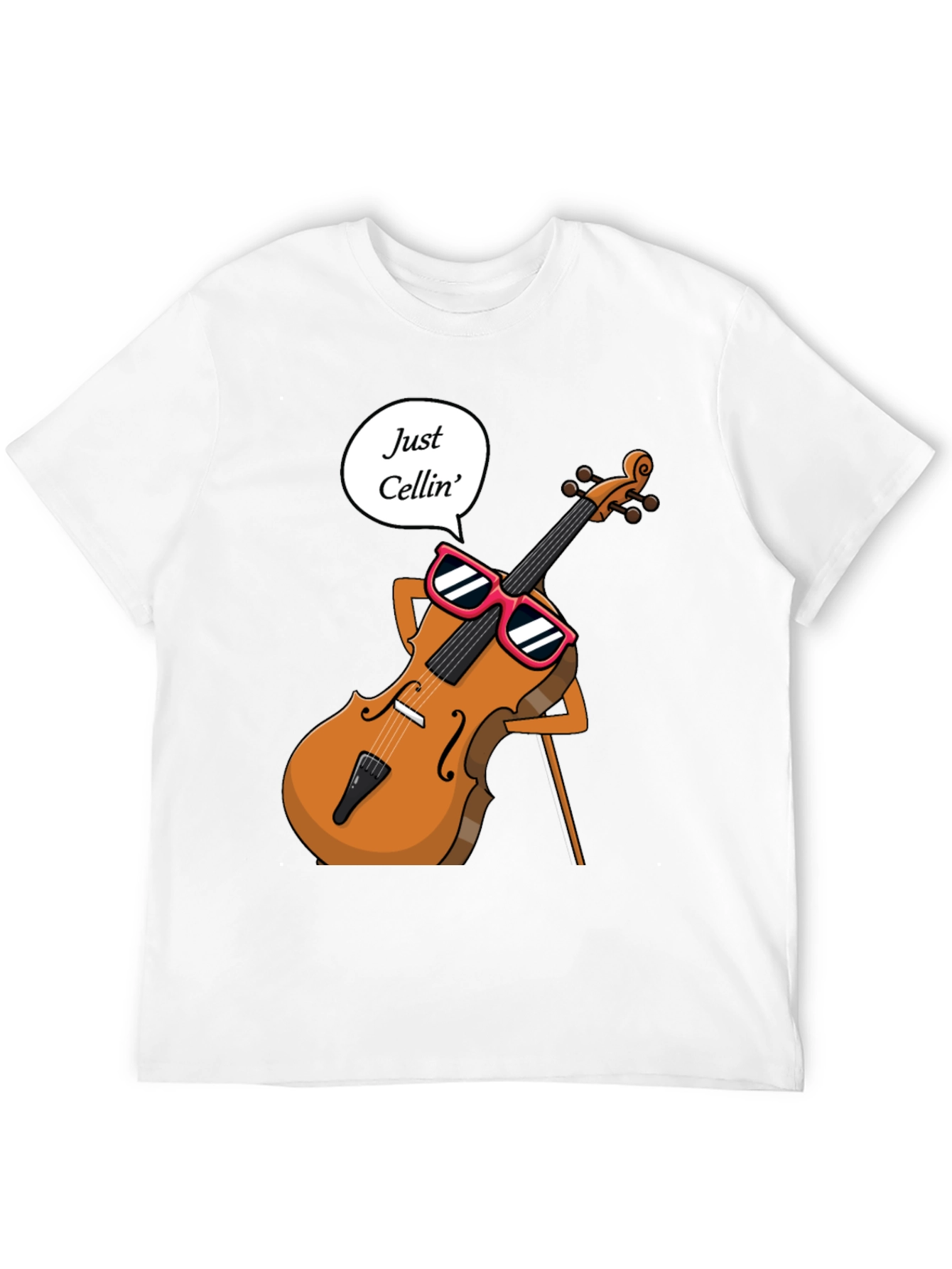 Black Just Cellin' T-Shirt - Musician Humor Tee view 12