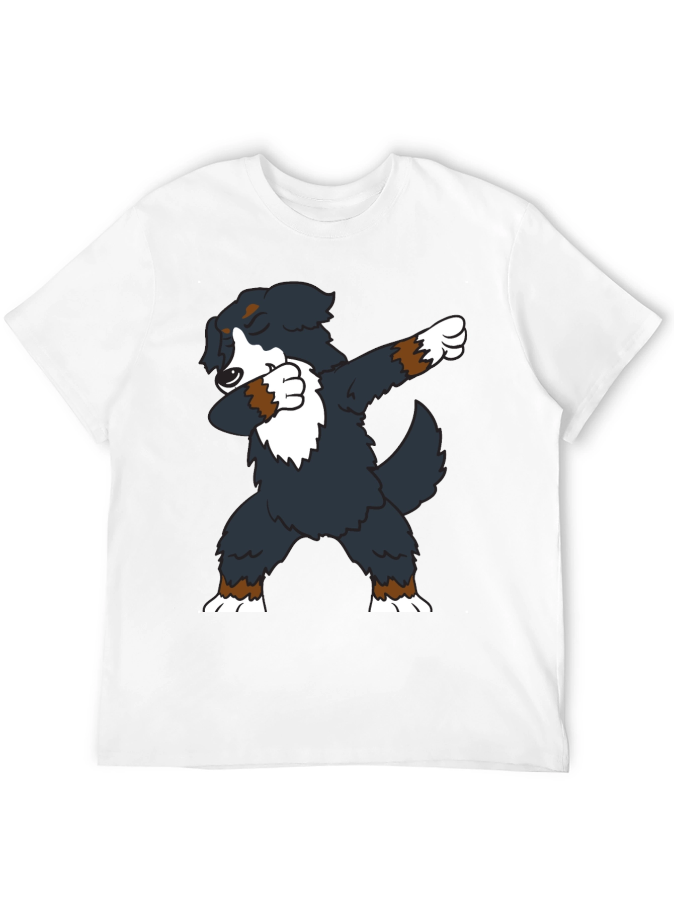 Black Dabbing Dog Graphic Tee - Black Crew Neck view 12